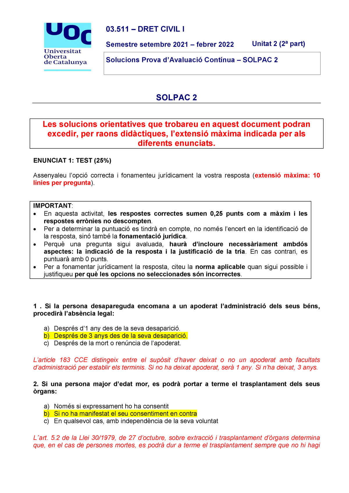 03.511 Sol PAC 2 2021-1 - Documentos Asignatura Civil I UOC - Derecho ...