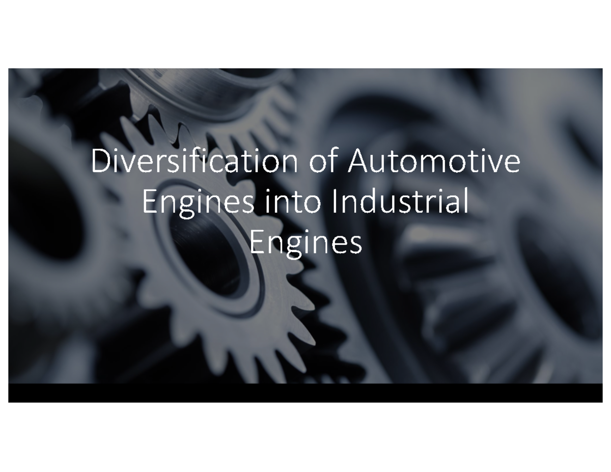 BUS225 Project Two Professor Durant Diversification of Automotive