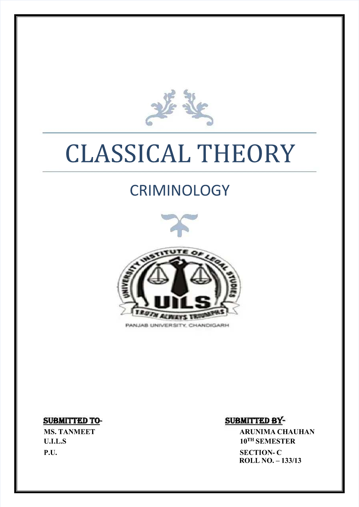 Pdf-classical-theory-criminology Compress - CRIMINOLOGYCRIMINOLOGY ...