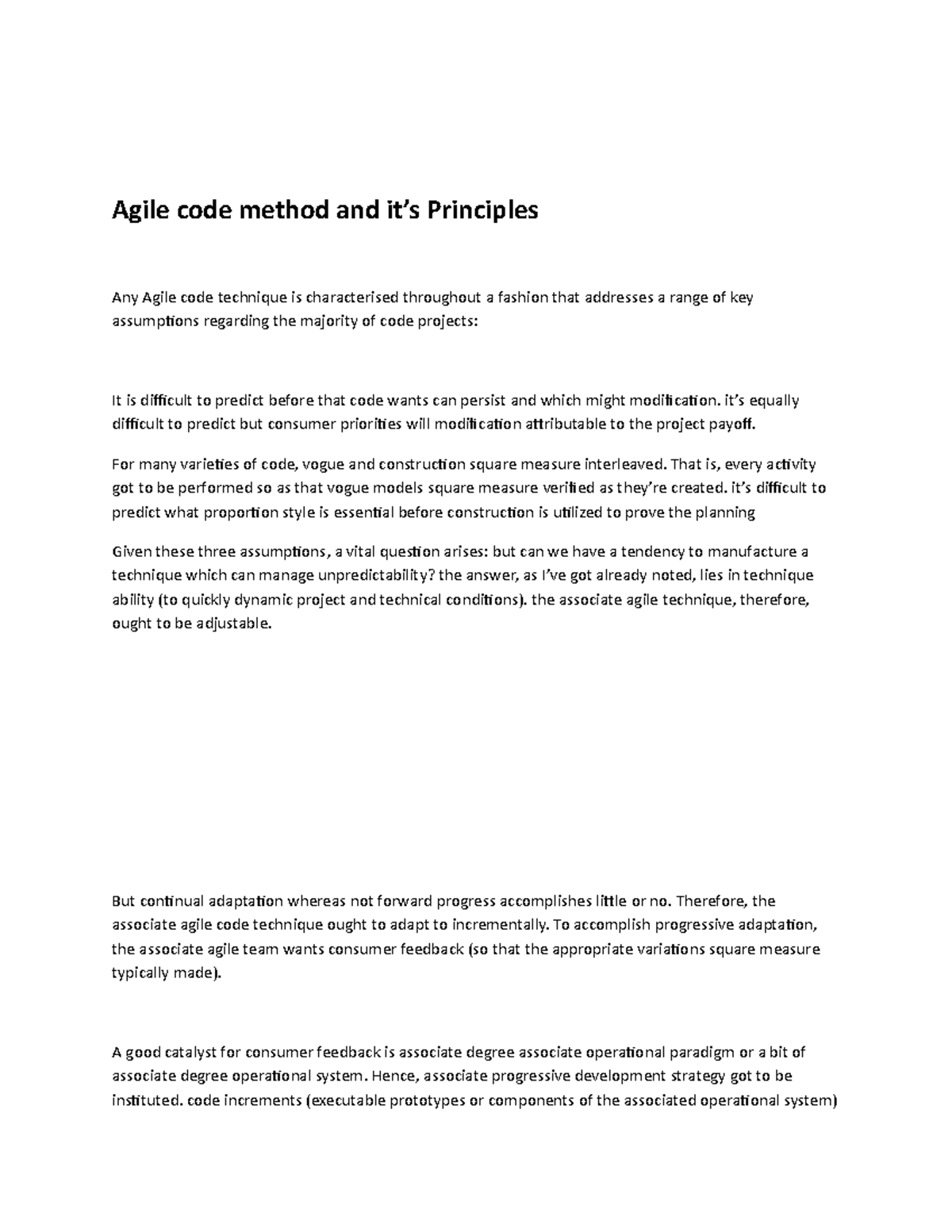 Agile code method and it’s Principles - Agile code method and it’s ...