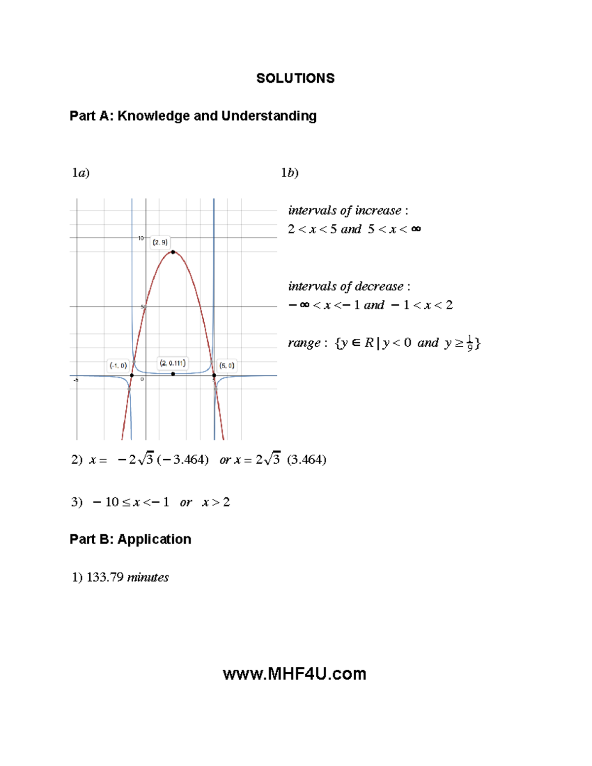 Test 1 Solutions - feefefef - SOLUTIONS Part A: Knowledge and 