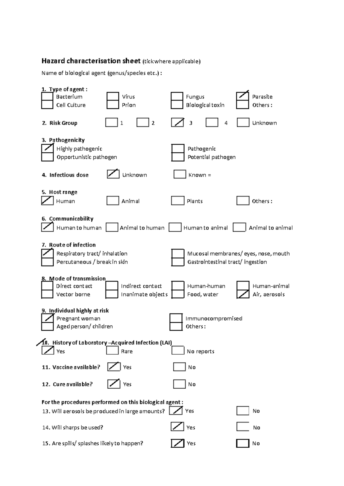 Hazard characterisation sheet new - Hazard characterisation sheet (tick ...
