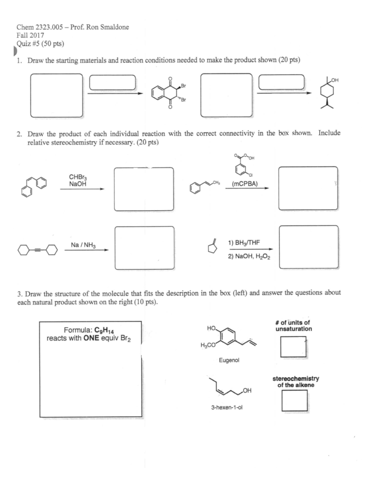 CHEM 2323 Quiz 5 - CHEM 2323 - UT Dallas - Studocu