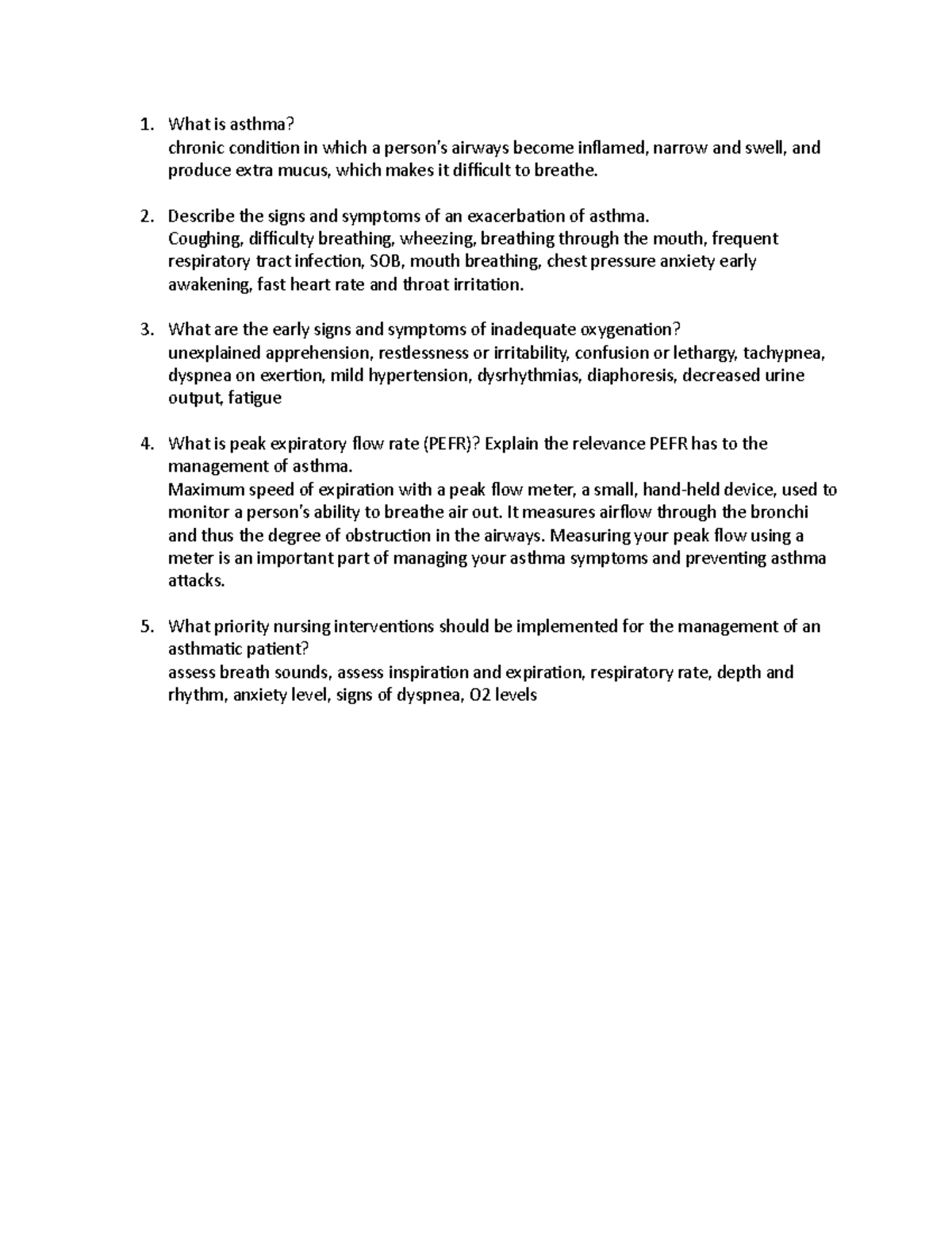 Week 7 Sim - Week 7 Sim - What is asthma? chronic condiion in which a ...