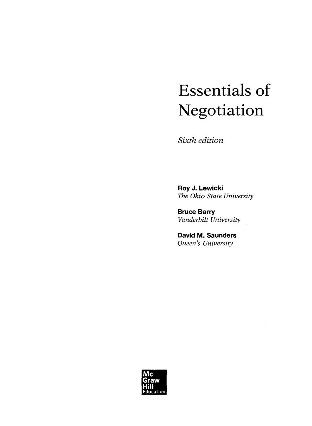 812392817 - Notes - Essentials Of Negotiation Sixth Edition Roy J ...