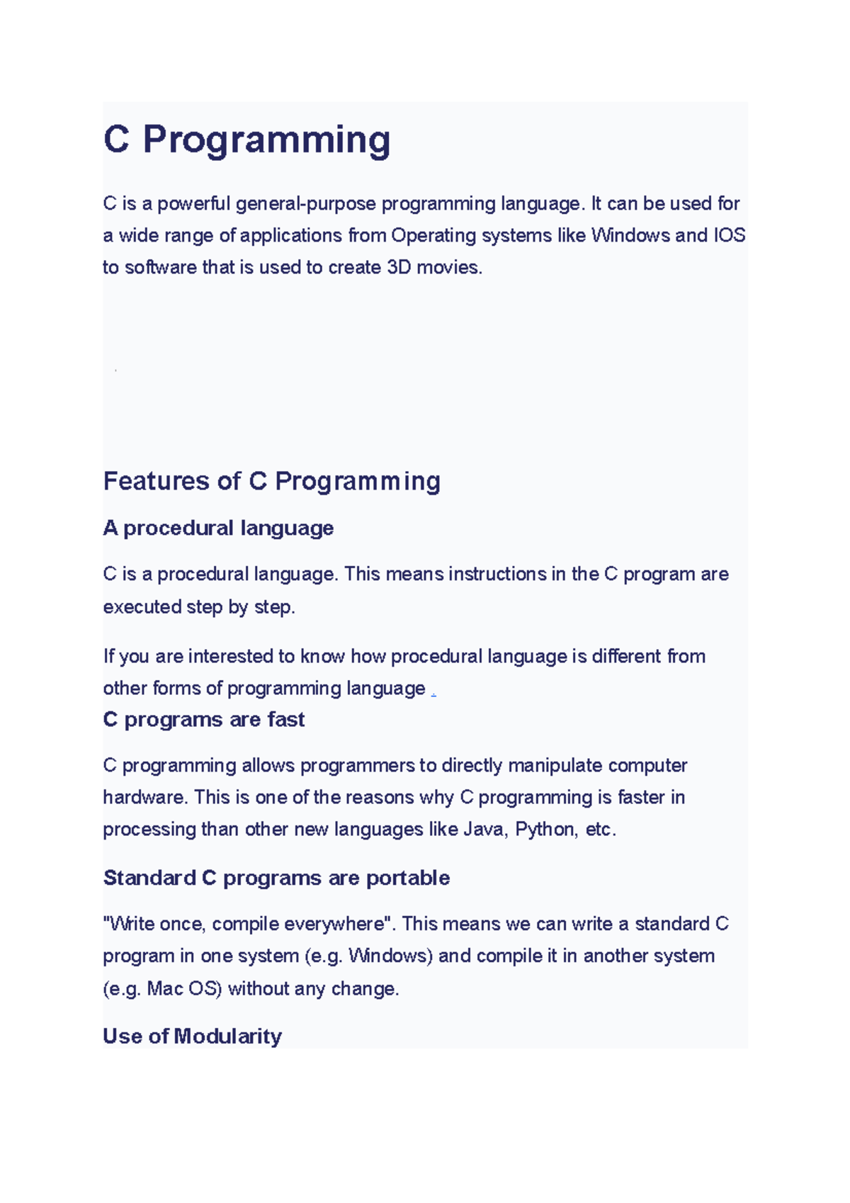 C Programming - c programing - C Programming C is a powerful general ...