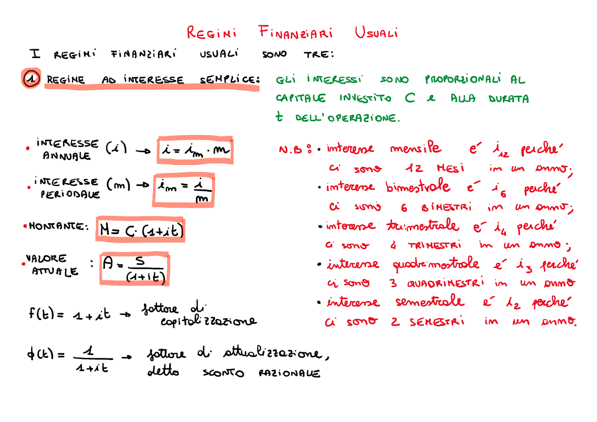 3Schema_regimi_finanziari - Matematica Finanziaria - Studocu