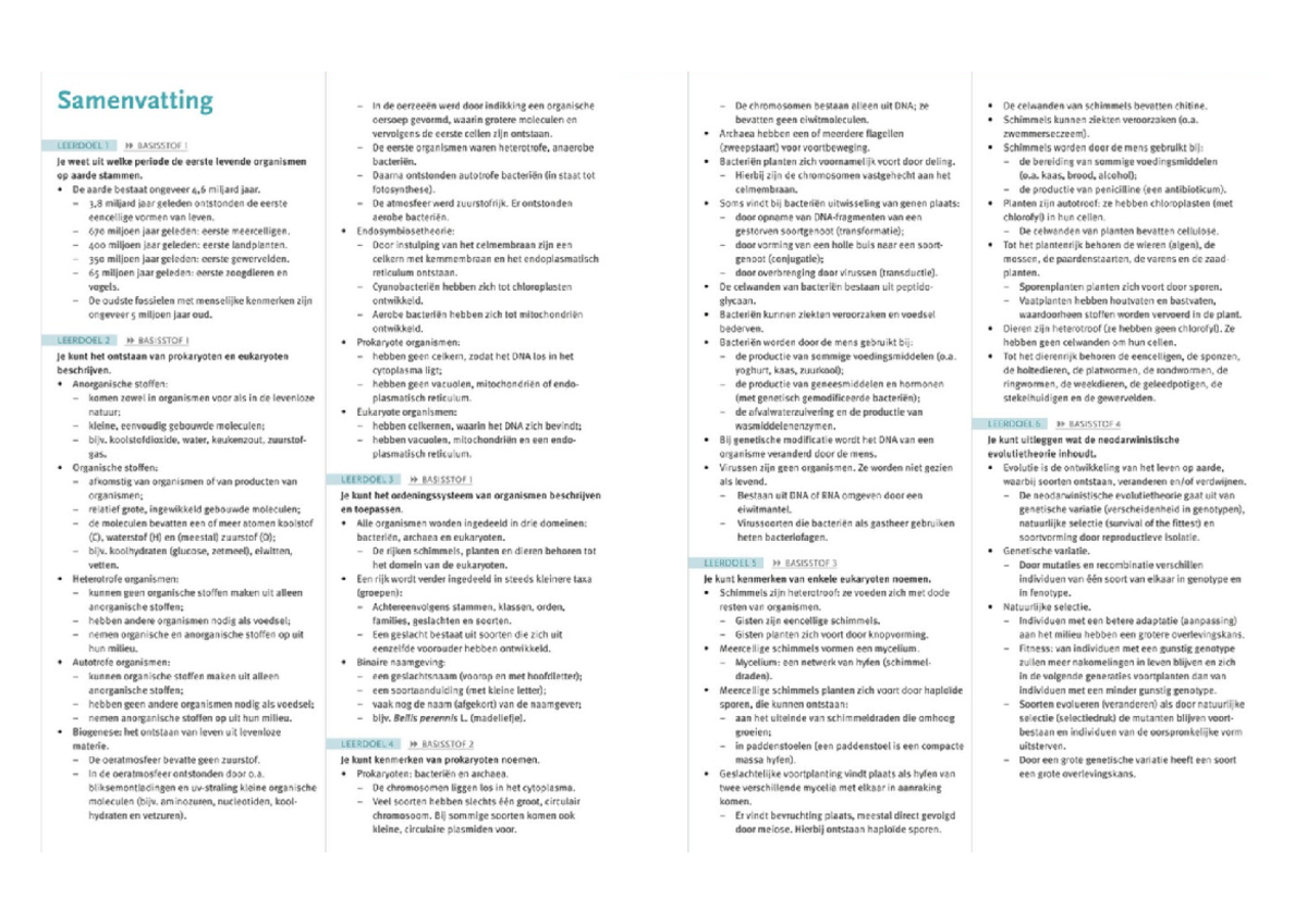Samenvatting biologie 4 - Biologie - Studeersnel