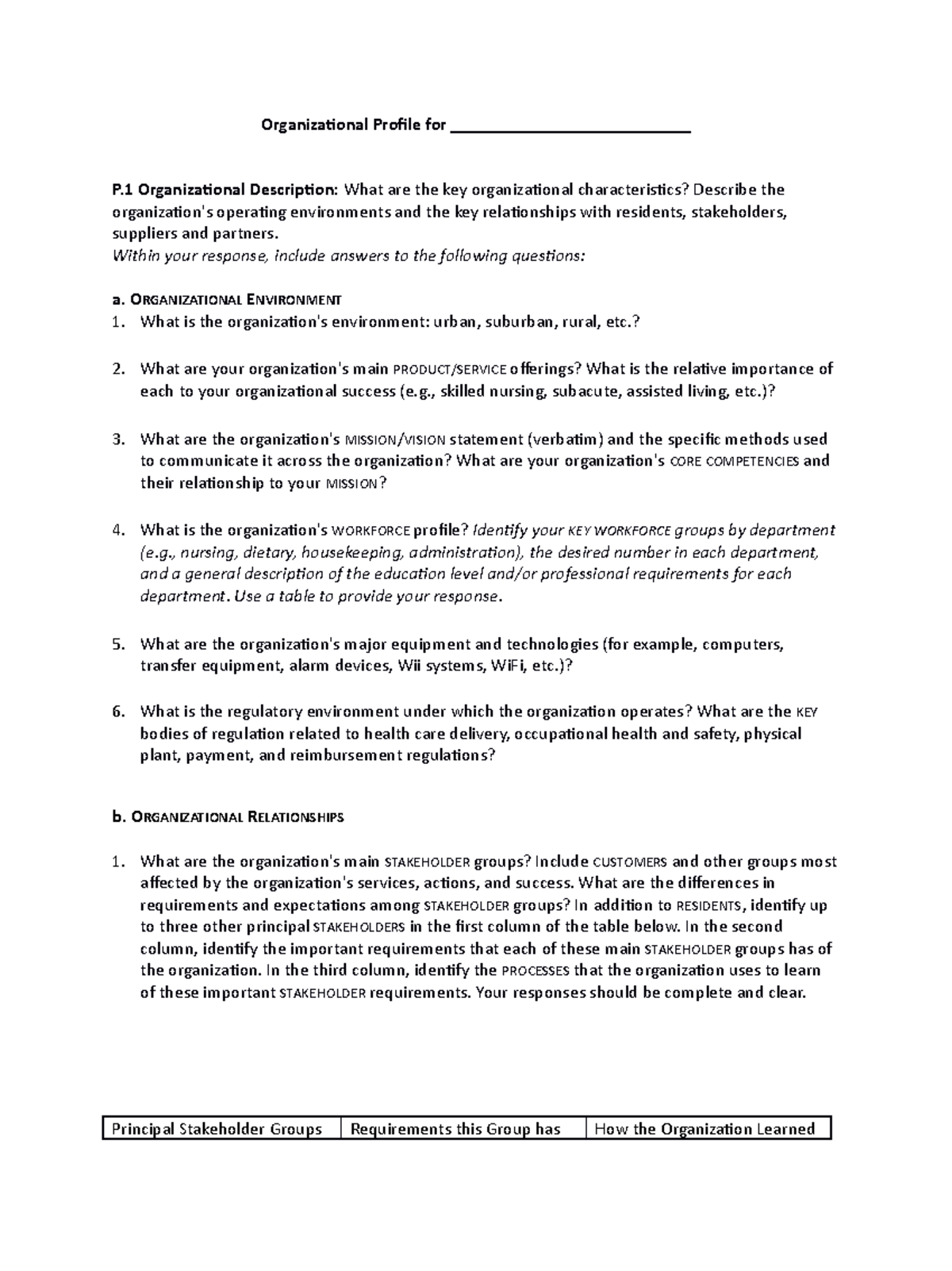 Organizational assessment Word Template 00710298 - Organizational ...