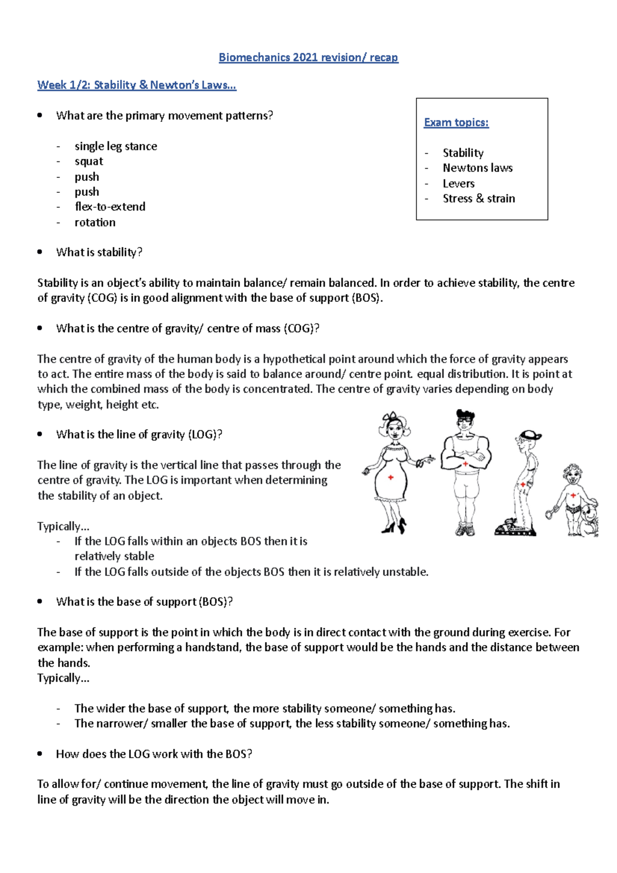 Biomechanics - Forces in Biomechanics - Biomechanics 2021 revision ...