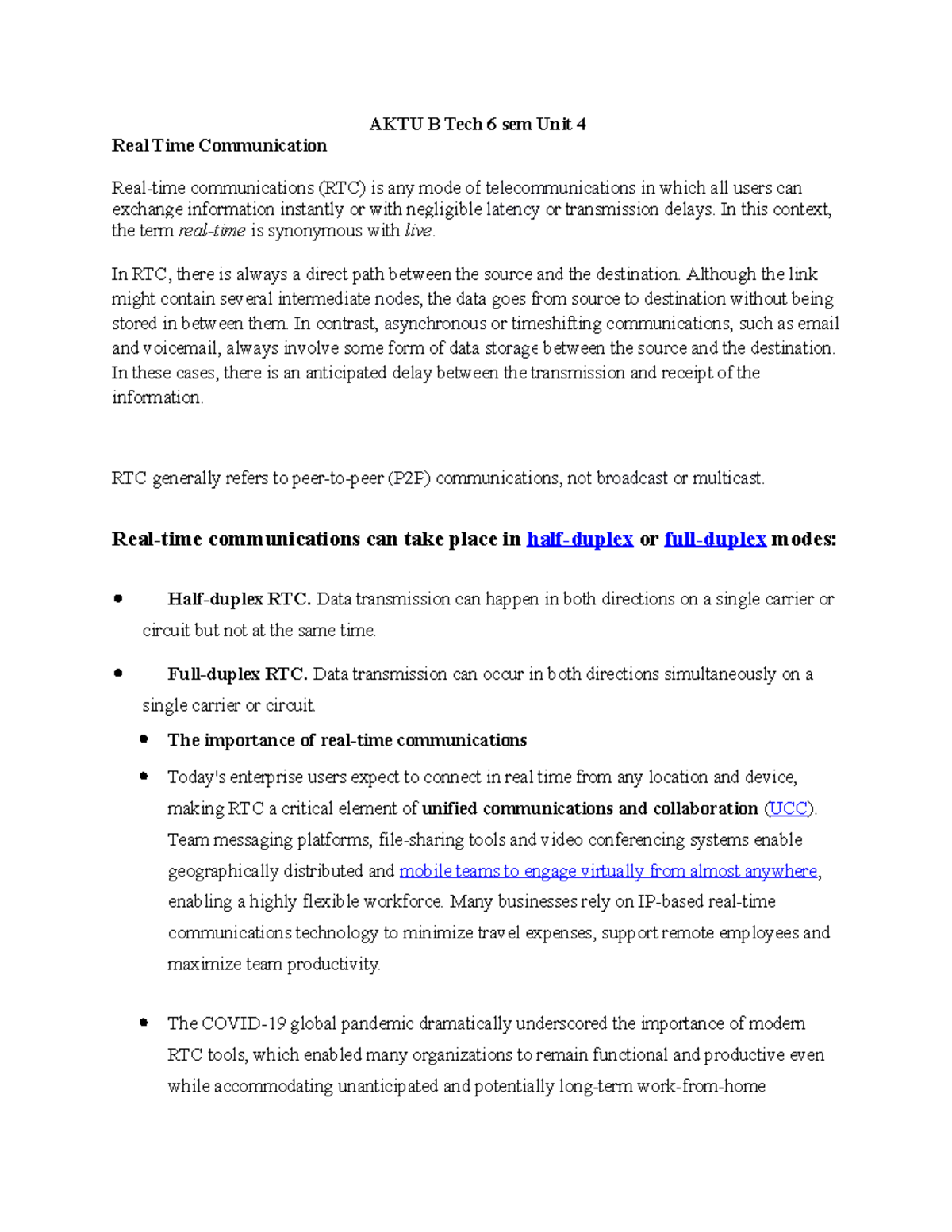 Unit 4 - Notes On Real Time System 4 Unit from different different web ...
