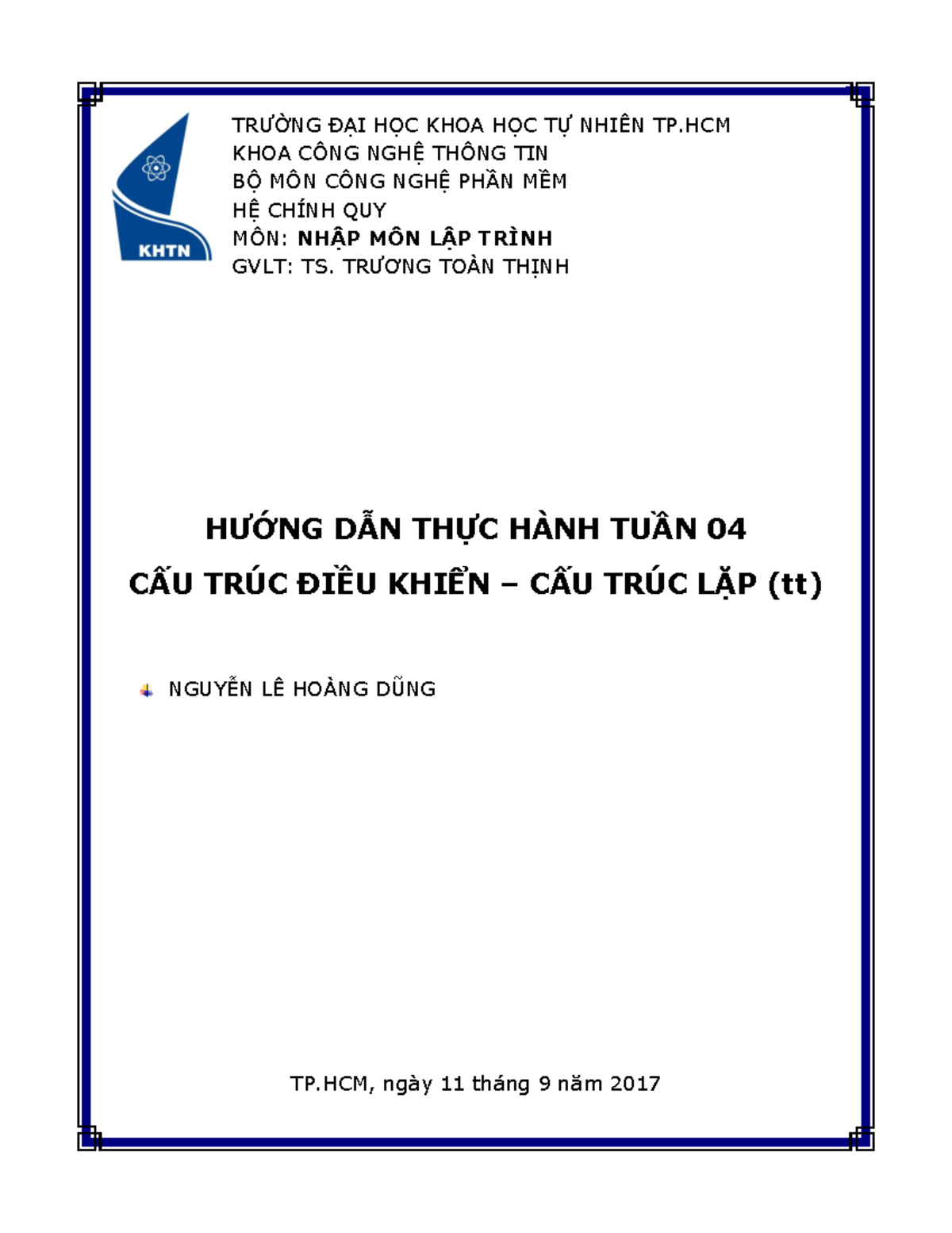 HDTH-Tuan05 - NMLT - TRƯỜNG ĐẠI HỌC KHOA HỌC TỰ NHIÊN TP KHOA CÔNG NGHỆ ...