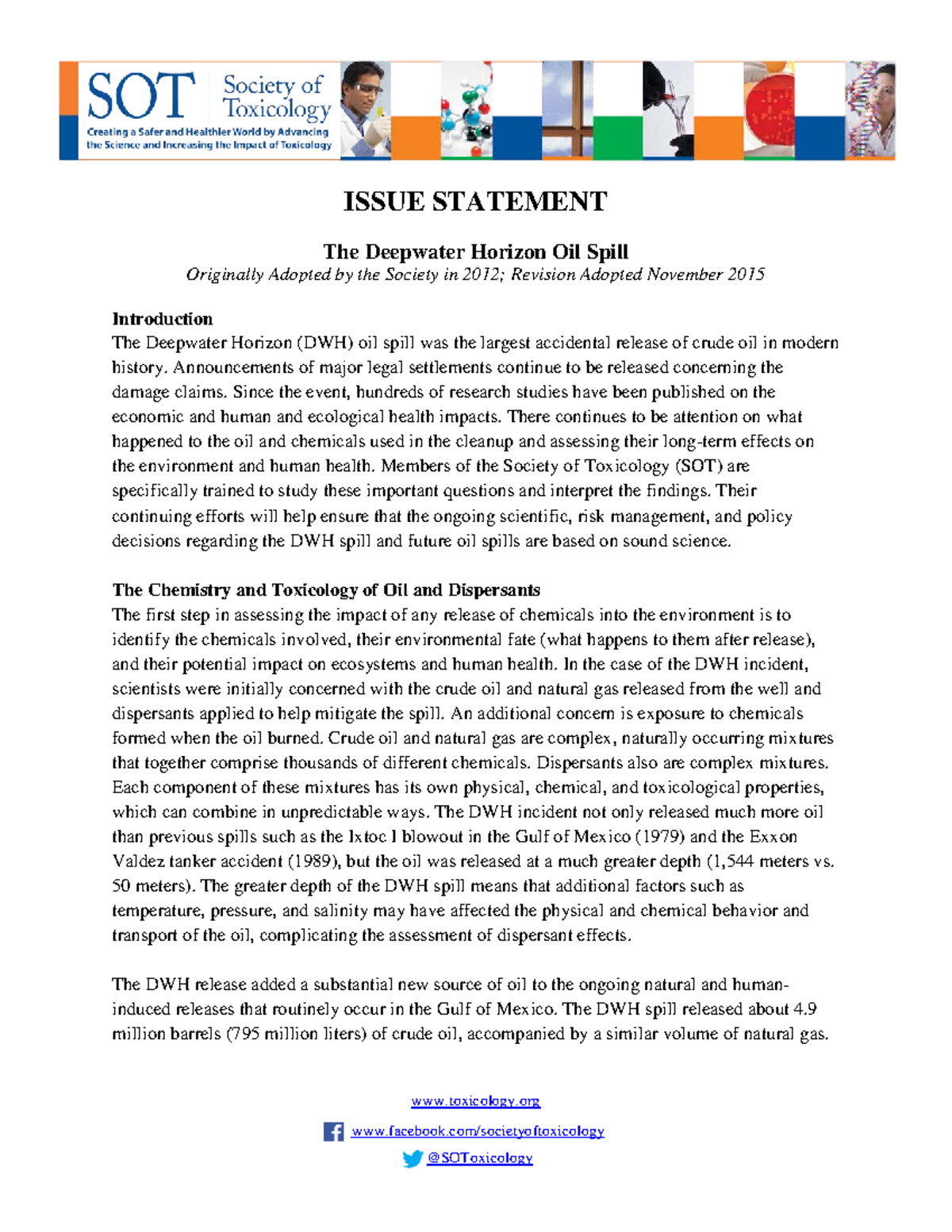 Deepwater oil spill - Global Business Finance - ISSUE STATEMENT The ...