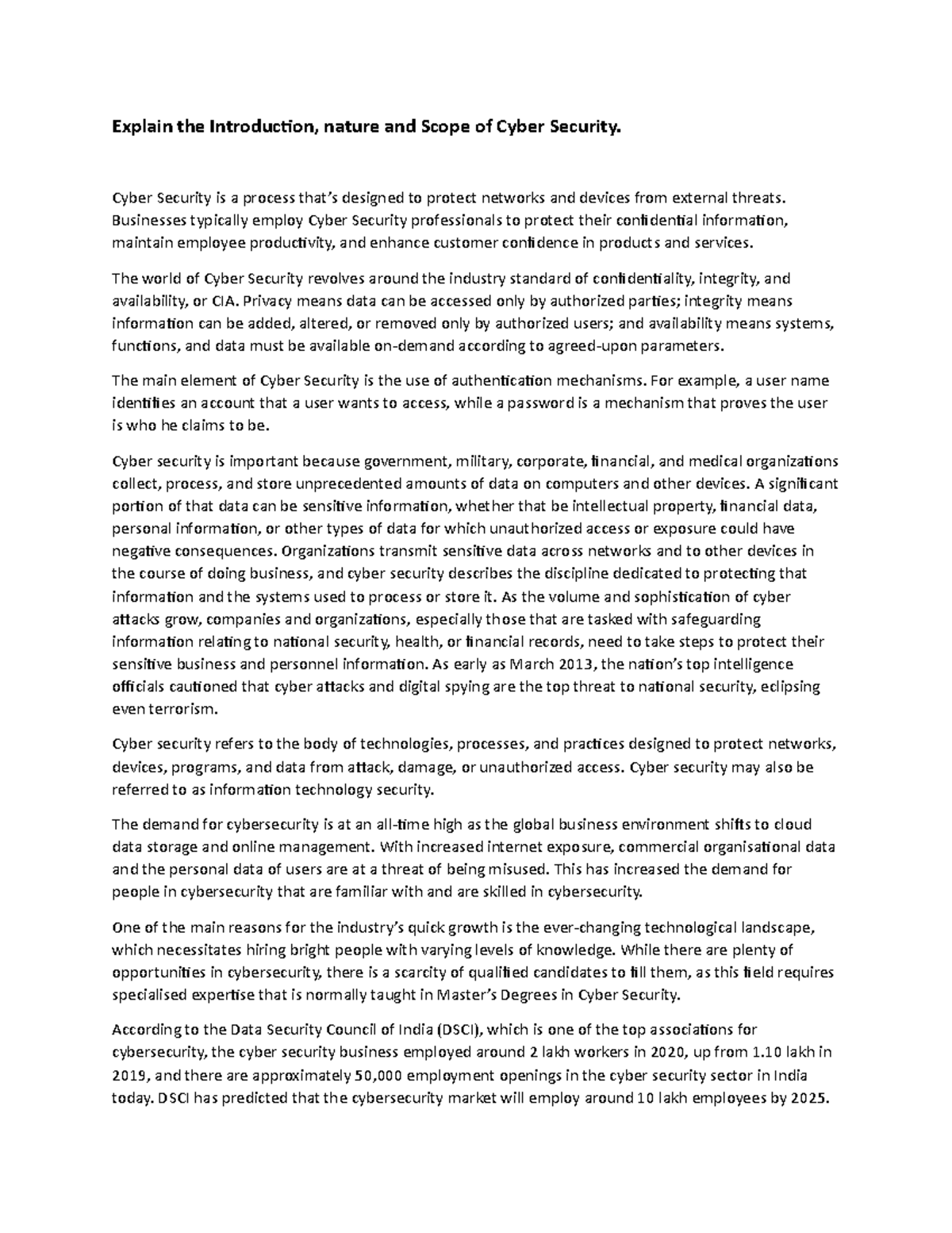 Cyber Security Information Security 329 Explain The Introduction