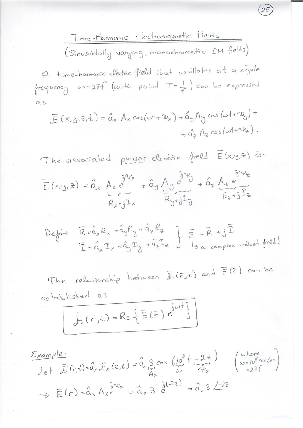 Lecture Notes-5 on Maxwells Equations in Phasor Domain-pg 25-29 ...