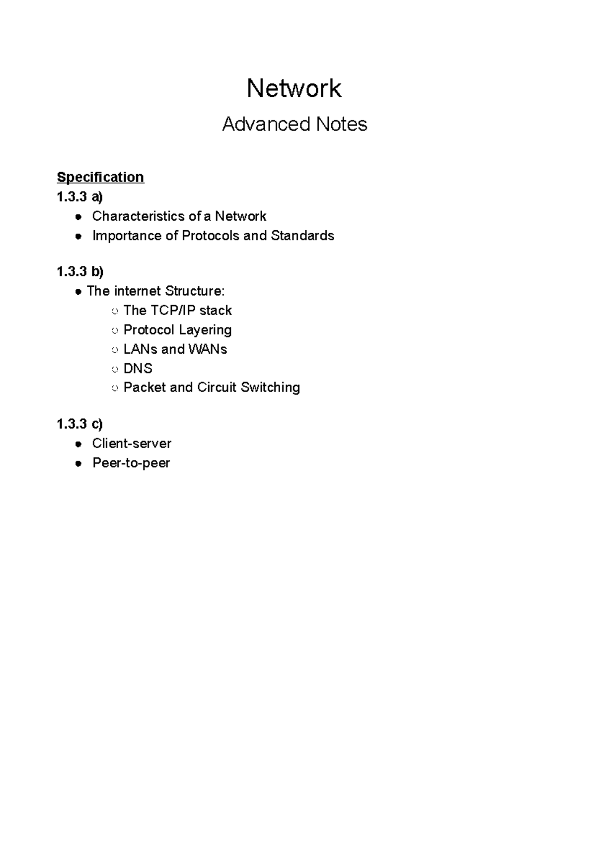 Computer Networks - Network Advanced Notes Specification 1.3 a ...
