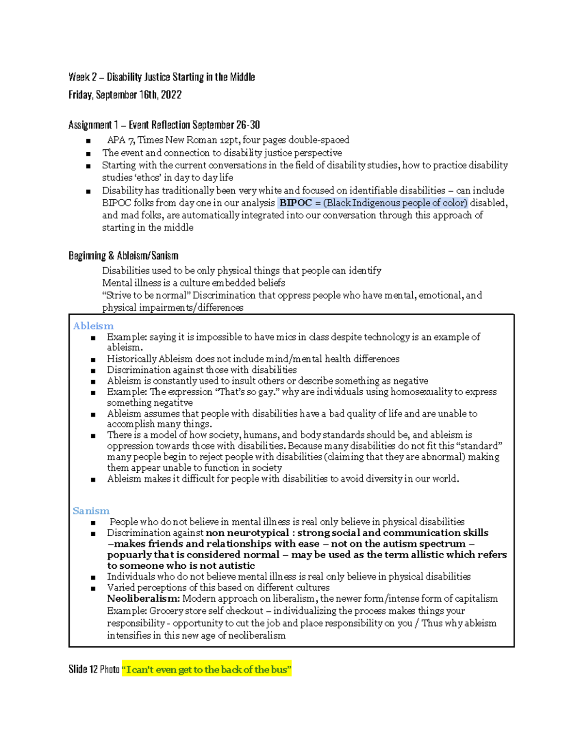 Week 2 - Disability Justice - Week 2 – Disability Justice Starting in ...