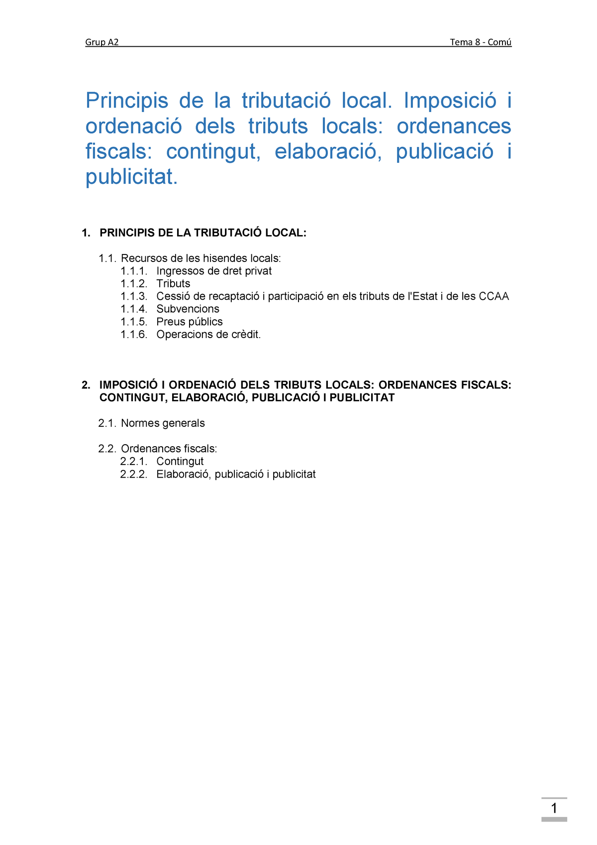 T3. B Tributació Local - Principis De La Tributació Local. Imposició I ...