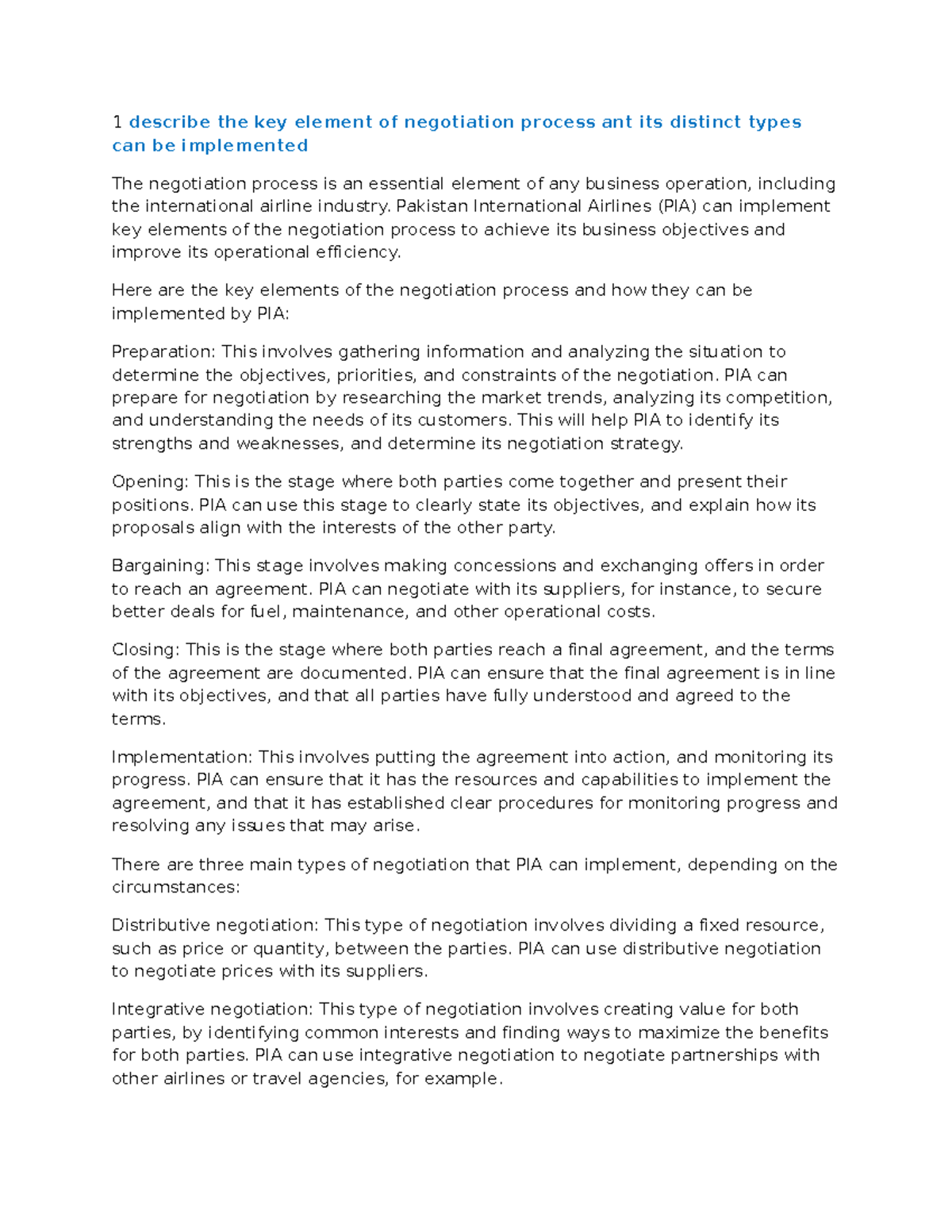 2 What was the basic element of distribution bargaining 1 describe