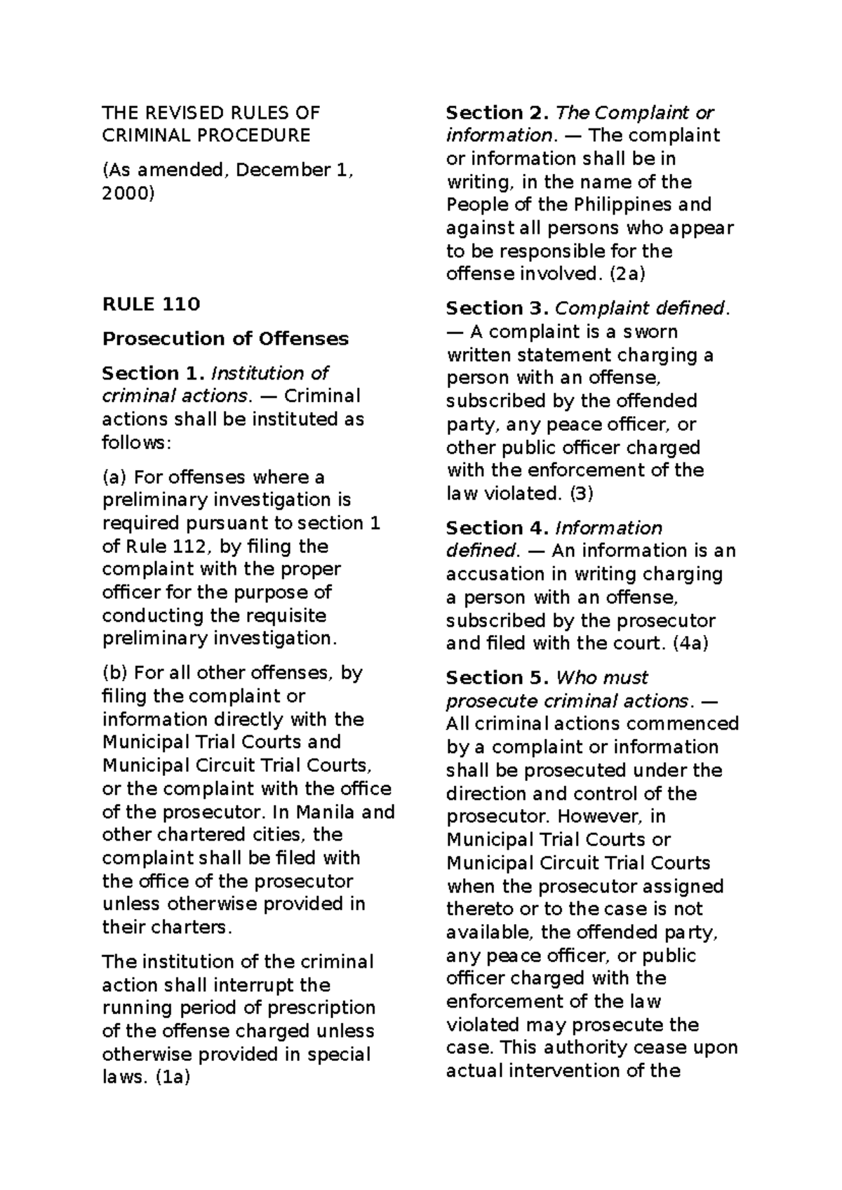 THE Revised Rules OF Criminal Procedure - THE REVISED RULES OF CRIMINAL ...