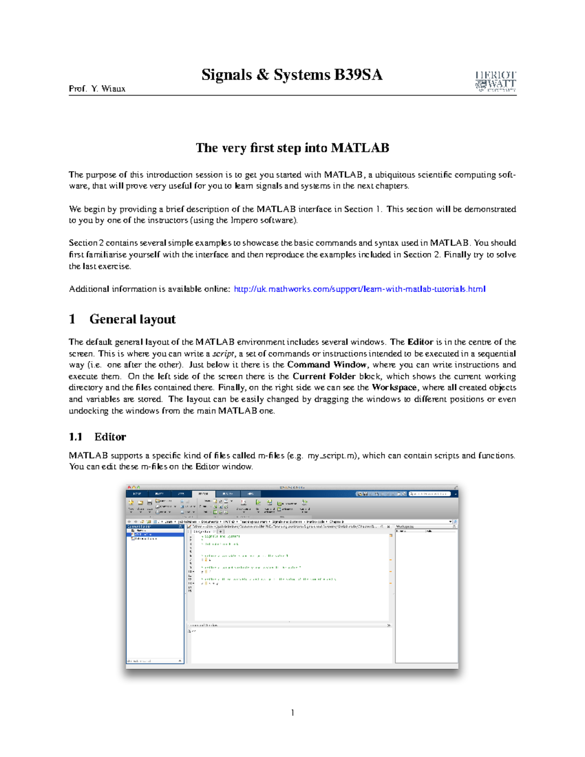 Intro-Lab-Guide - A lab guide to use MATLAB as a tool to build signals ...