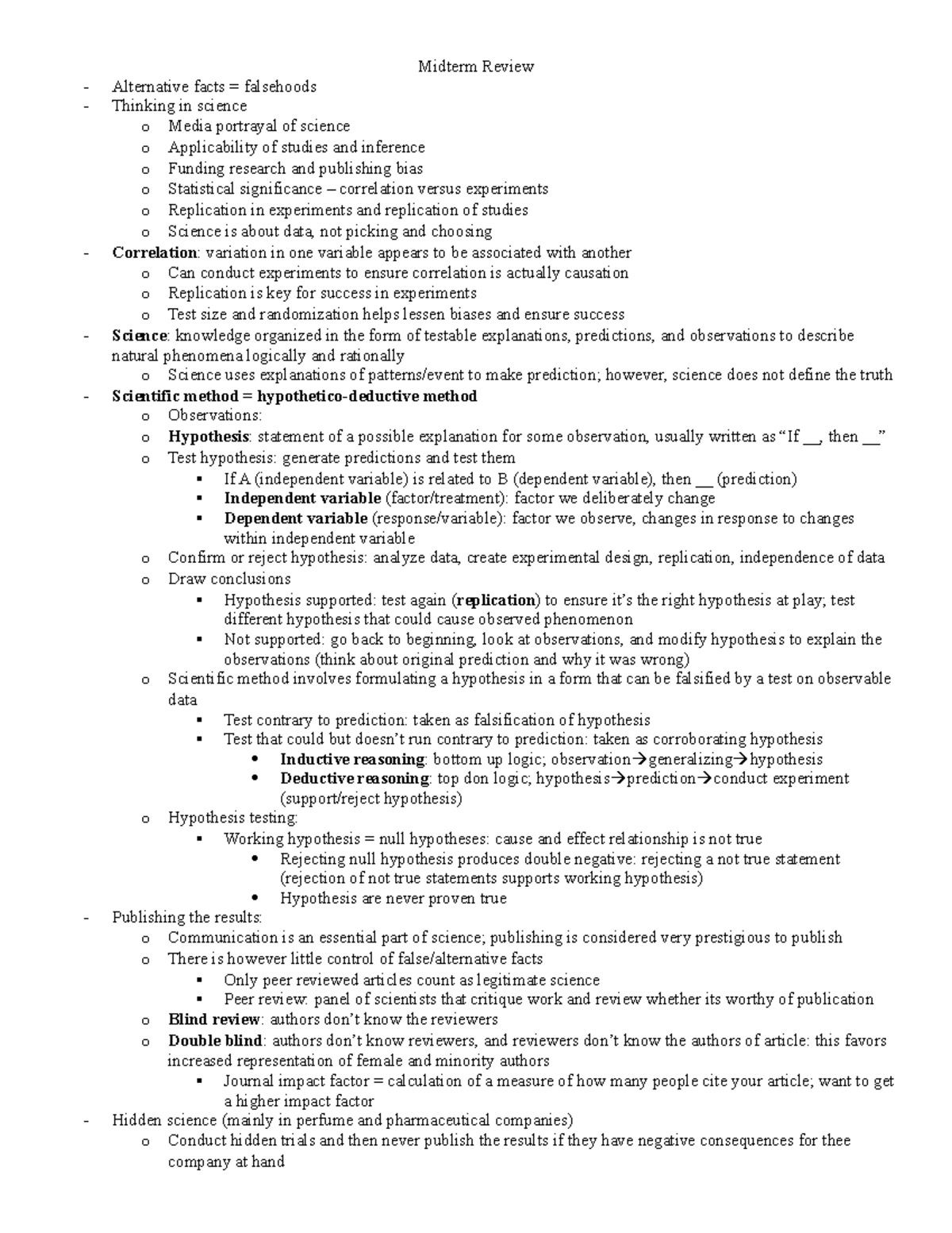 Midterm Review - Lecture Notes - Midterm Review Alternative Facts ...