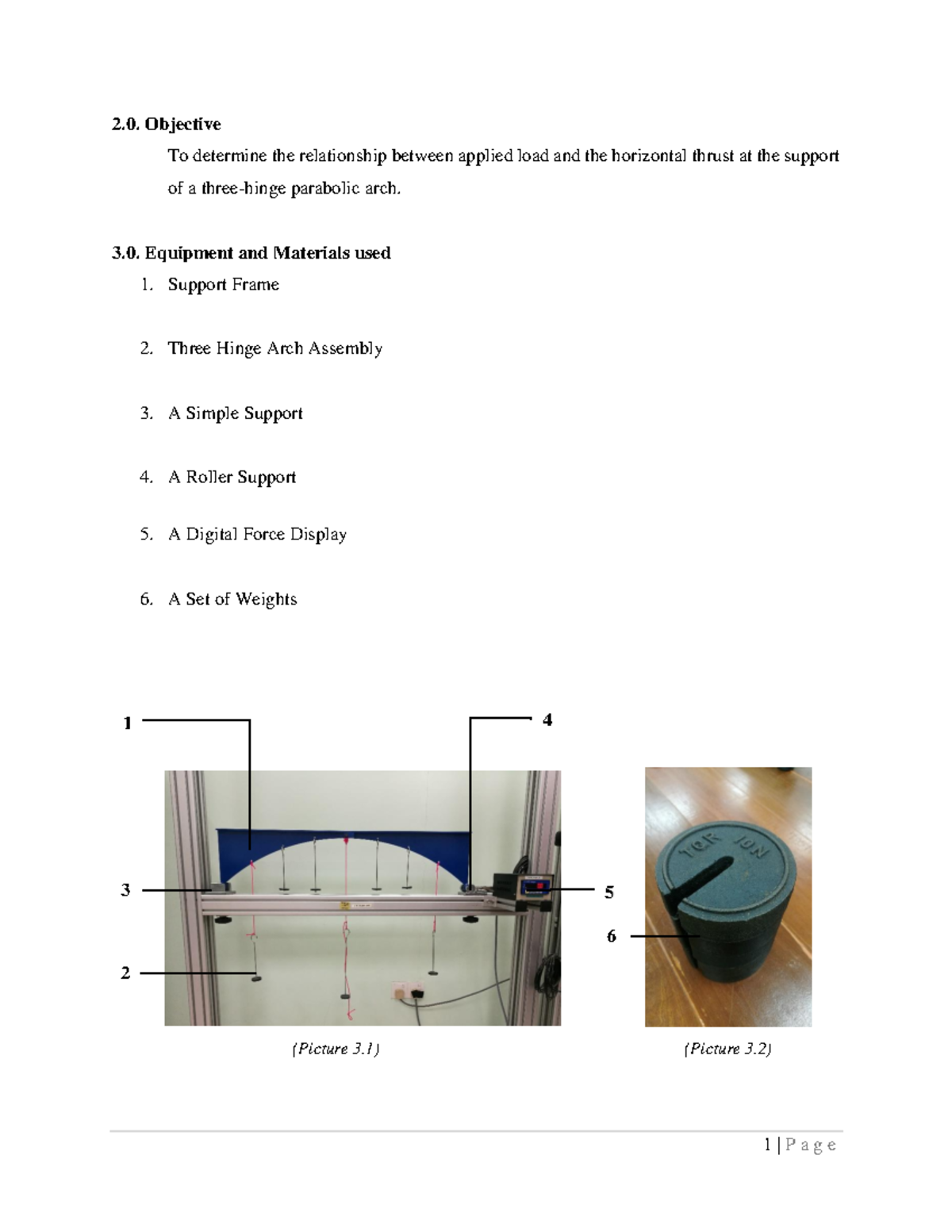 three hinged arch experiment lab report