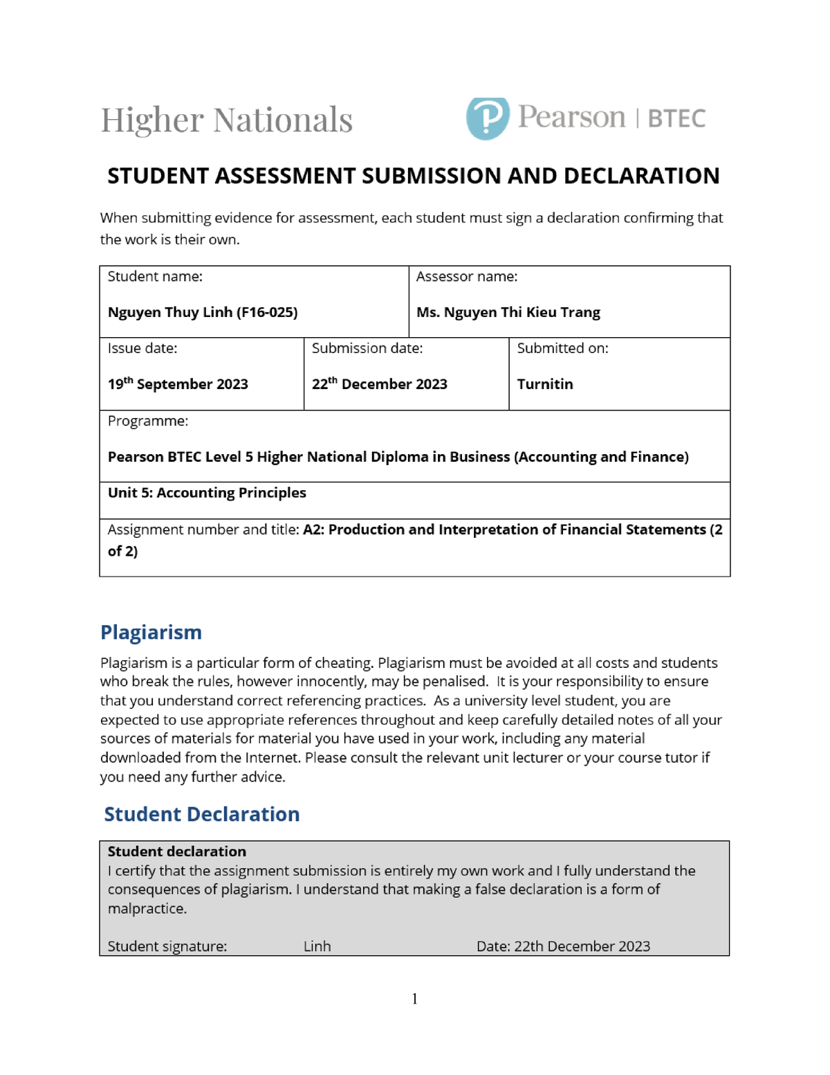 AP A2. NTL - Accounting Principles A2 (Distinction) - Table of Contents ...