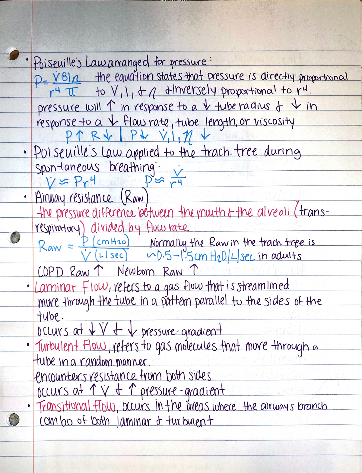 Cap exam 2 study notes pt 2 - Law arranged for pressure: V Bln the ...