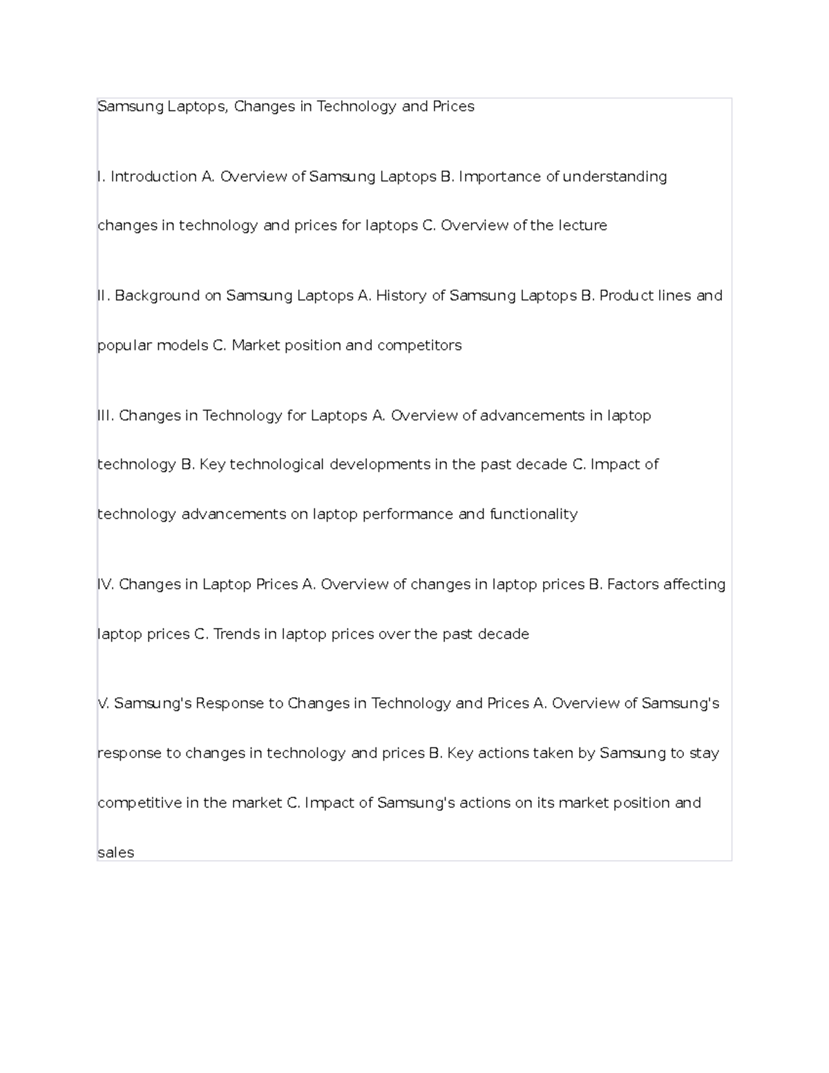 Samsung Laptops - Lecture Notes - Samsung Laptops, Changes in ...