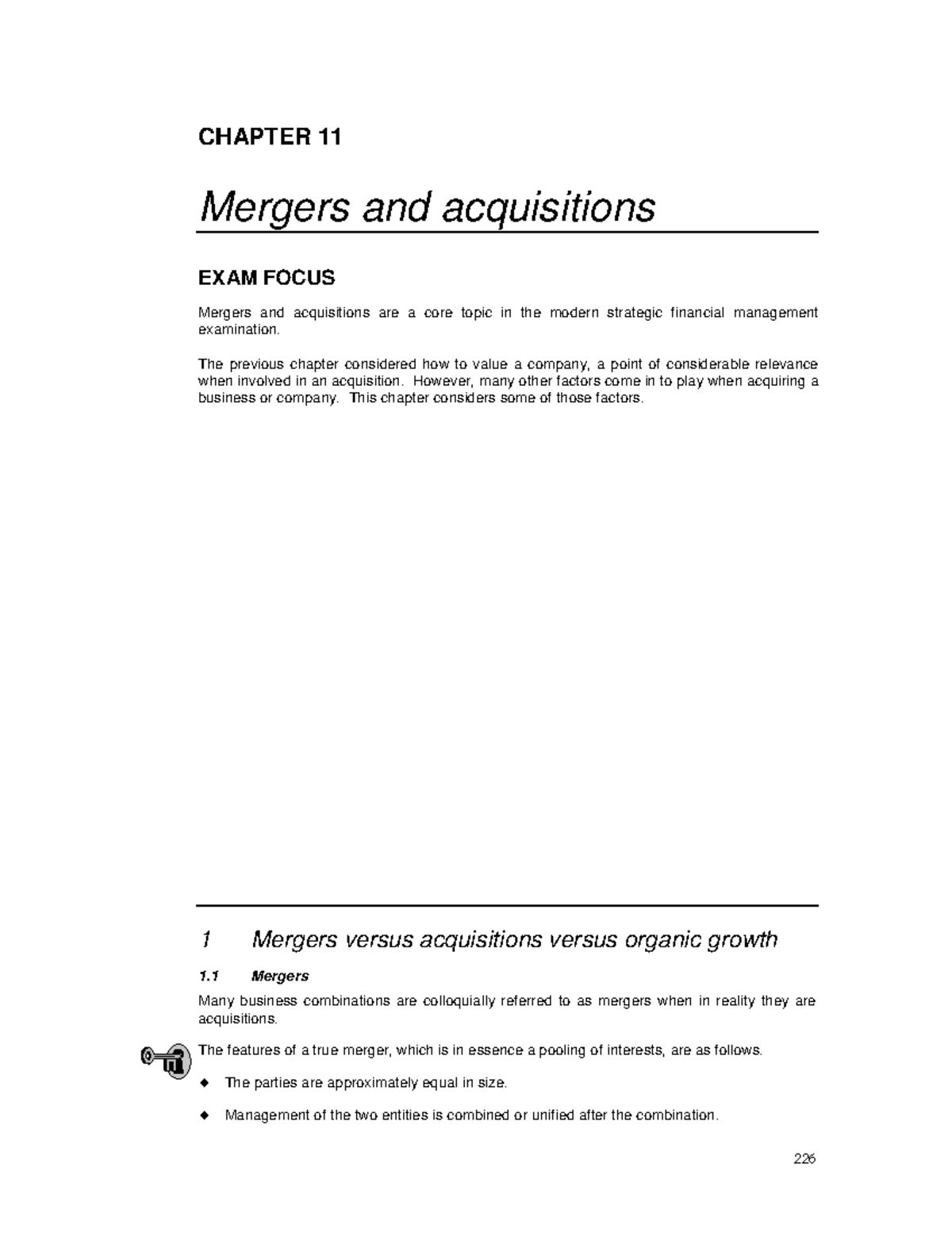 Chapter 11-Mergers and Acquisitions - CHAPTER 11 Mergers and ...