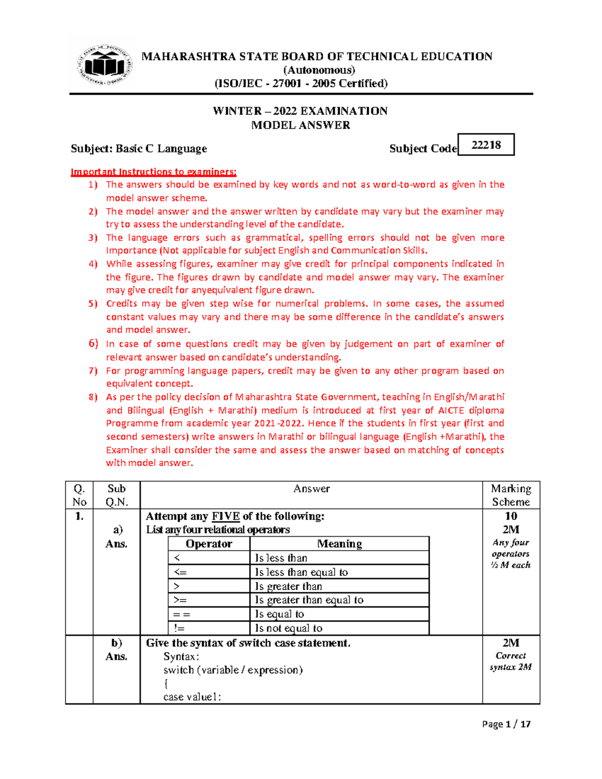22218 w 22 - (Autonomous) (ISO/IEC - 27001 - 2005 Certified) WINTER ...