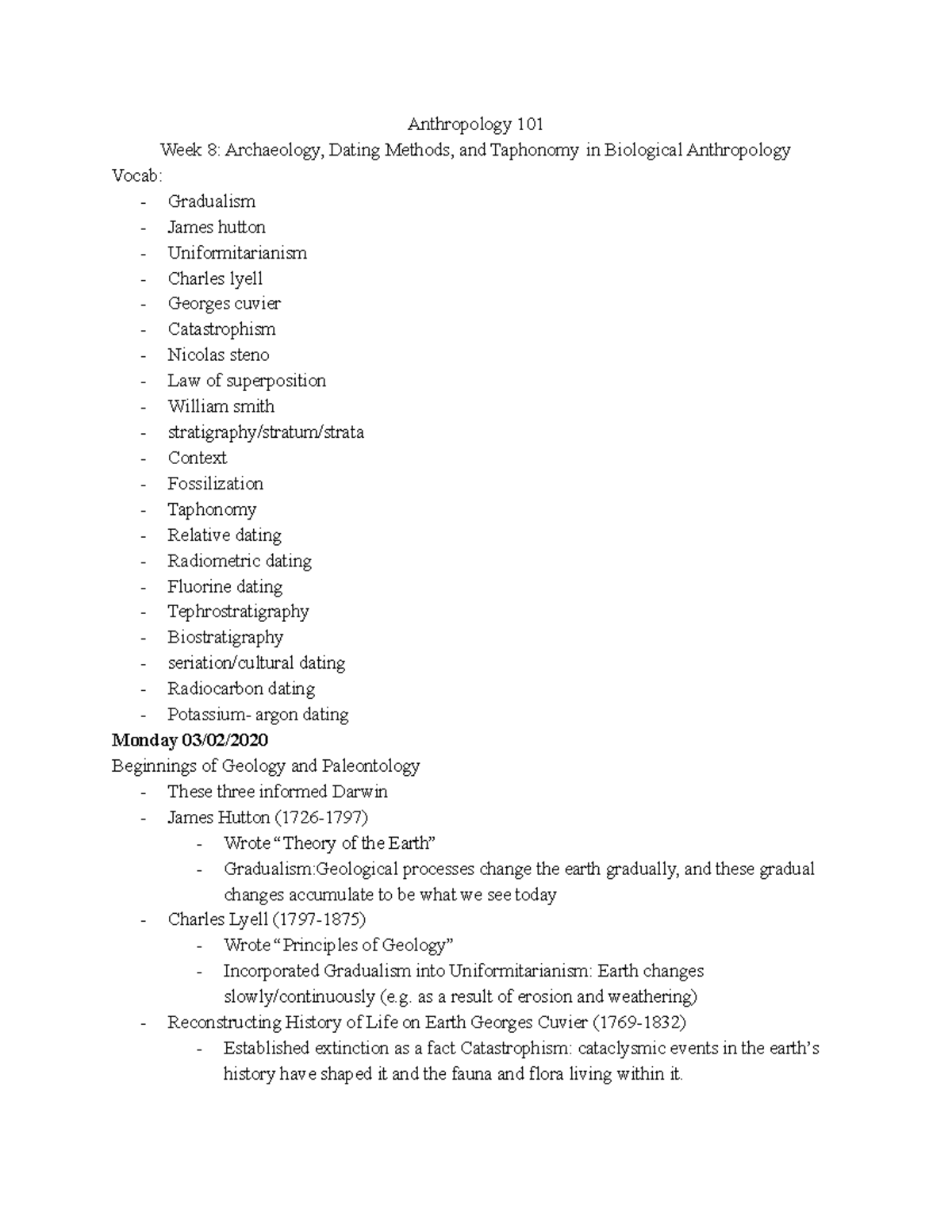 ANT 101 WK 8 - Lecture notes week 8 - Anthropology 101 Week 8 ...