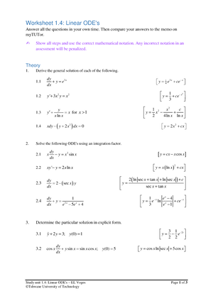 1 2 Worksheet - Solving ODE's using the method of seperable variables ...