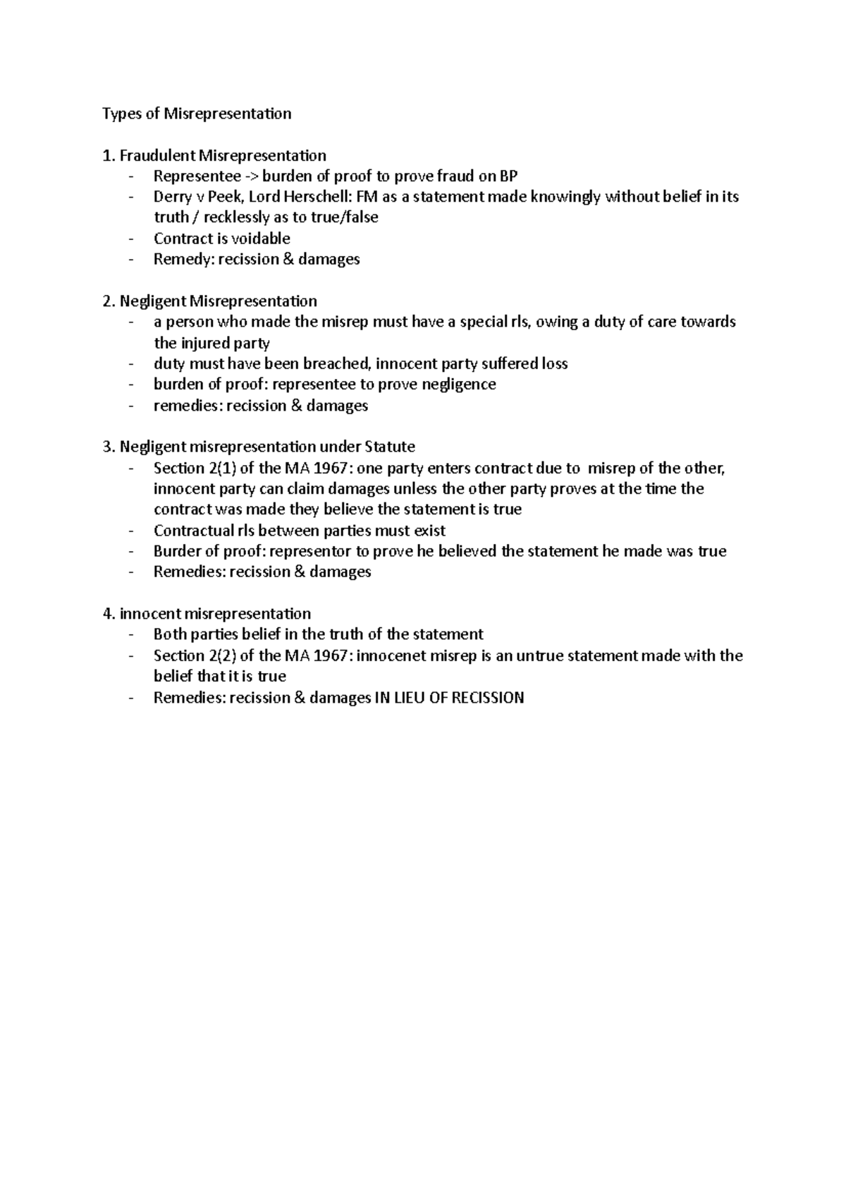 Types Of Misrepresentation - Types Of Misrepresentation Fraudulent ...