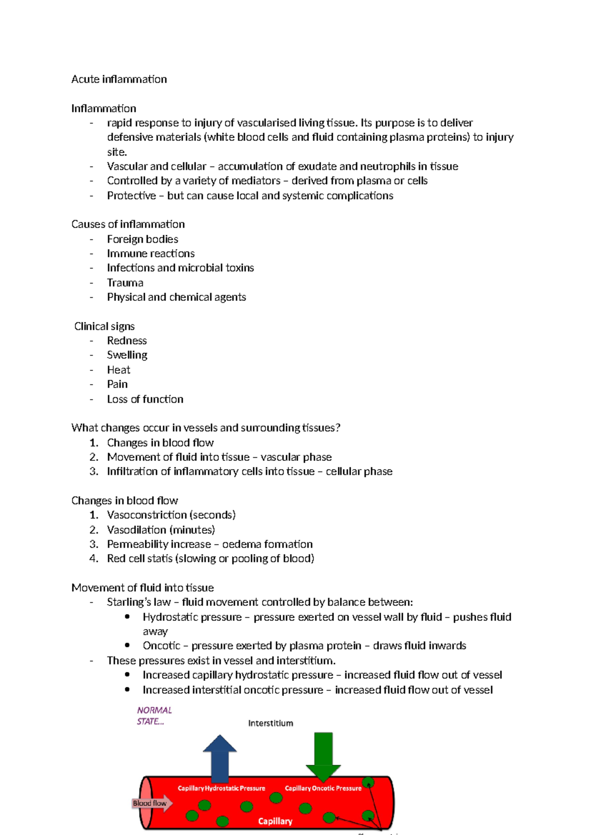 Acute inflammation - Acute inflammation Inflammation - rapid response ...