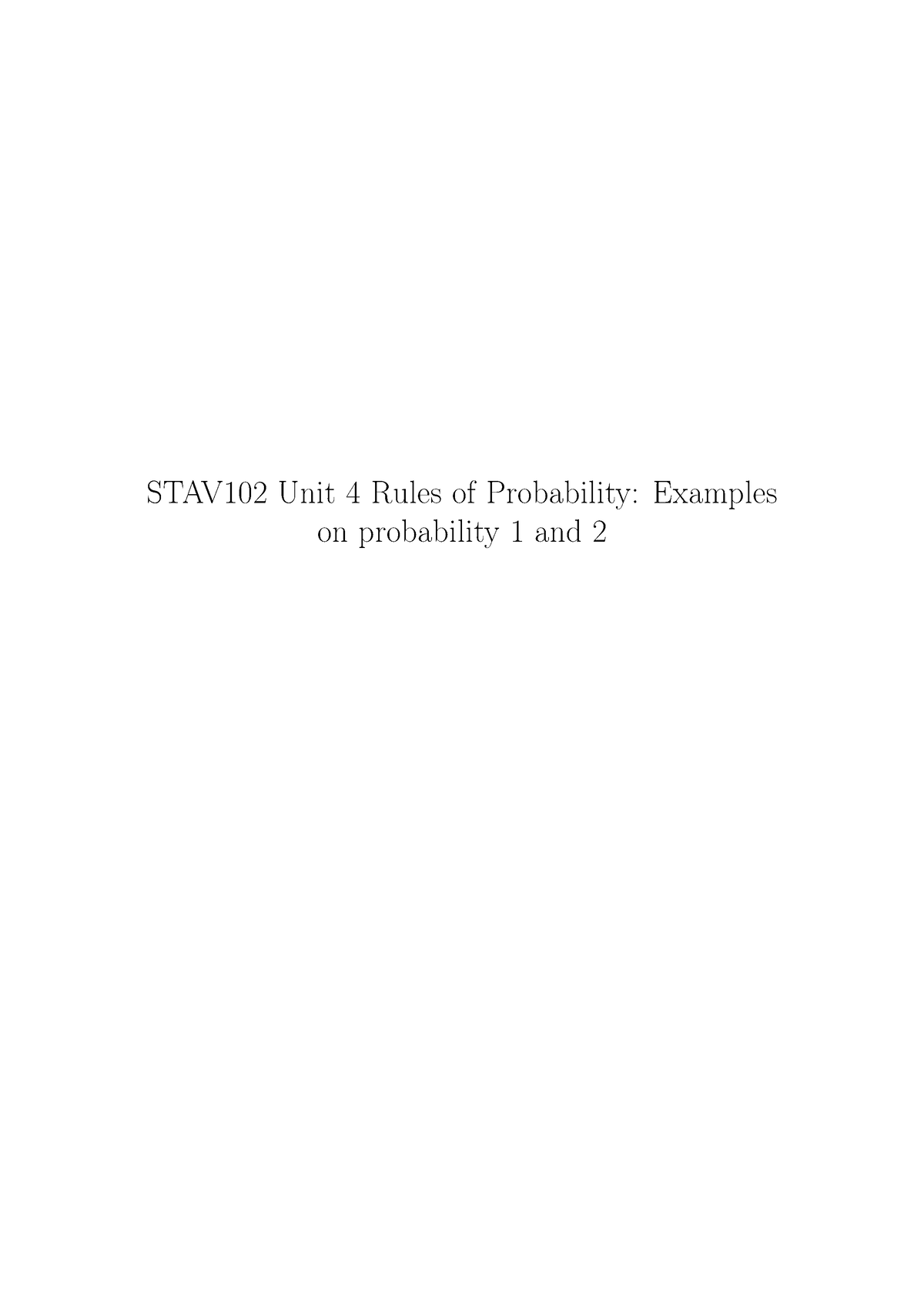 04Examples On Probability 1 And 2 - 1. Write Down The Sample Space For ...