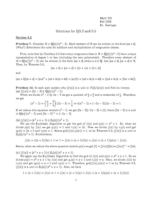 Noteas an worksheet on the Euclidean Algorithm - Name: Math 236 Spring ...