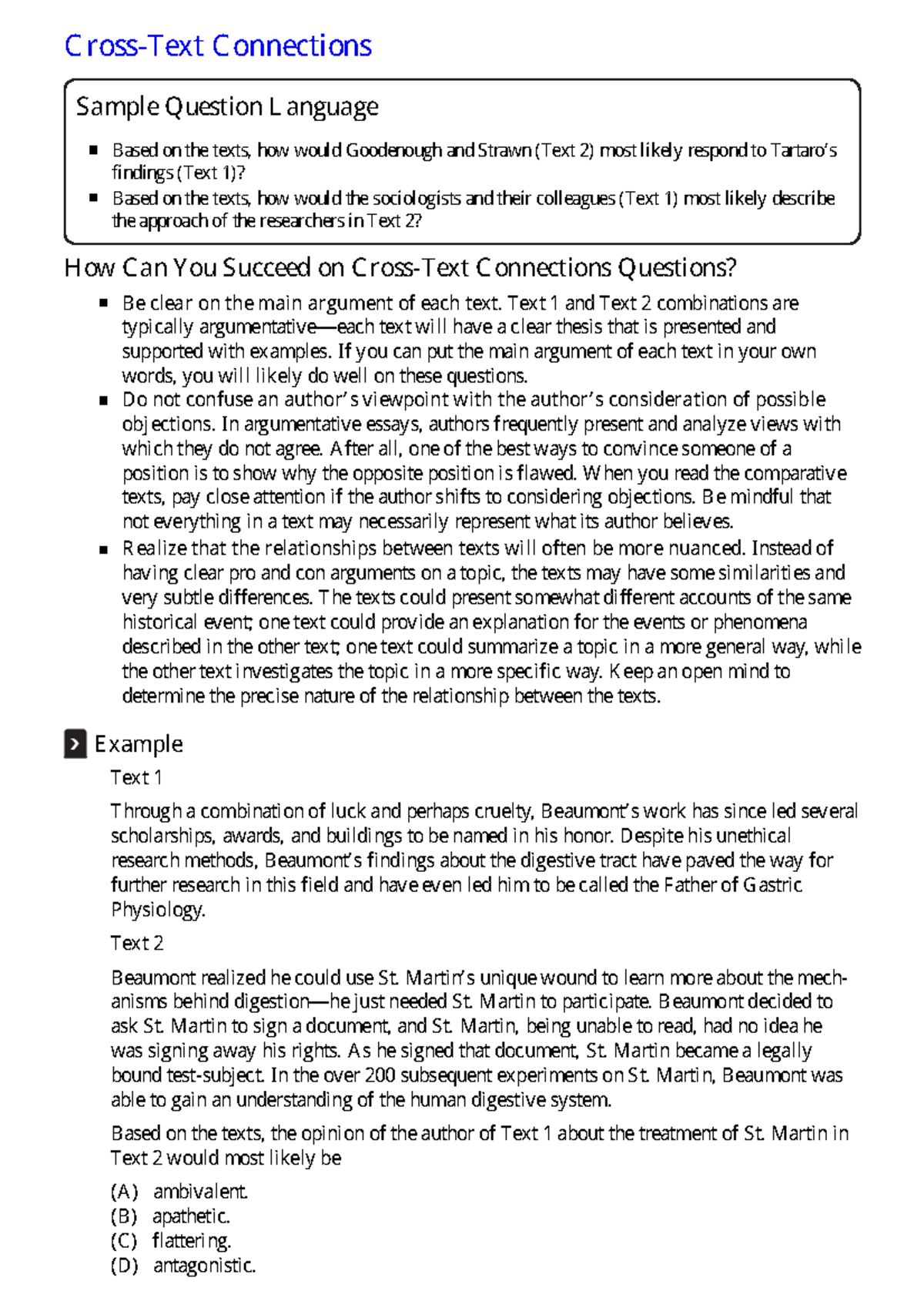 Approach to CrossText Connections CrossText Connections Sample