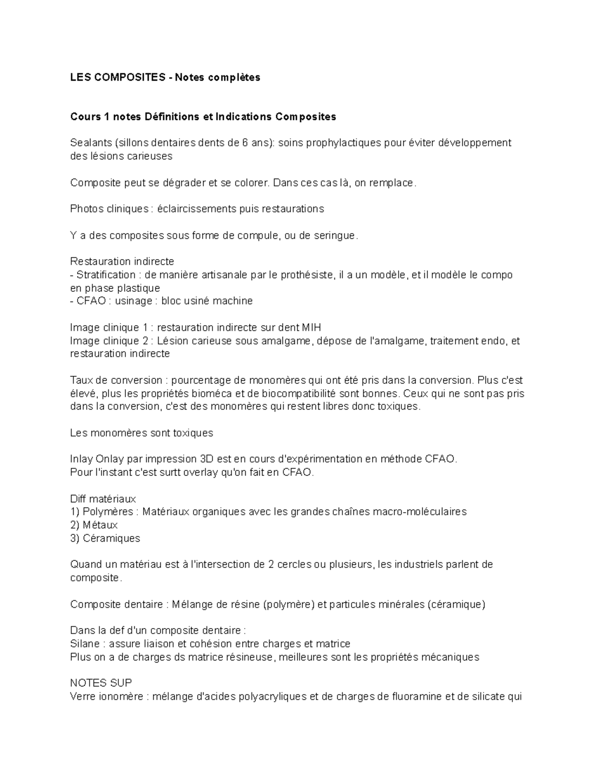 Composites Notes compléments - LES COMPOSITES - Notes complètes Cours 1 ...
