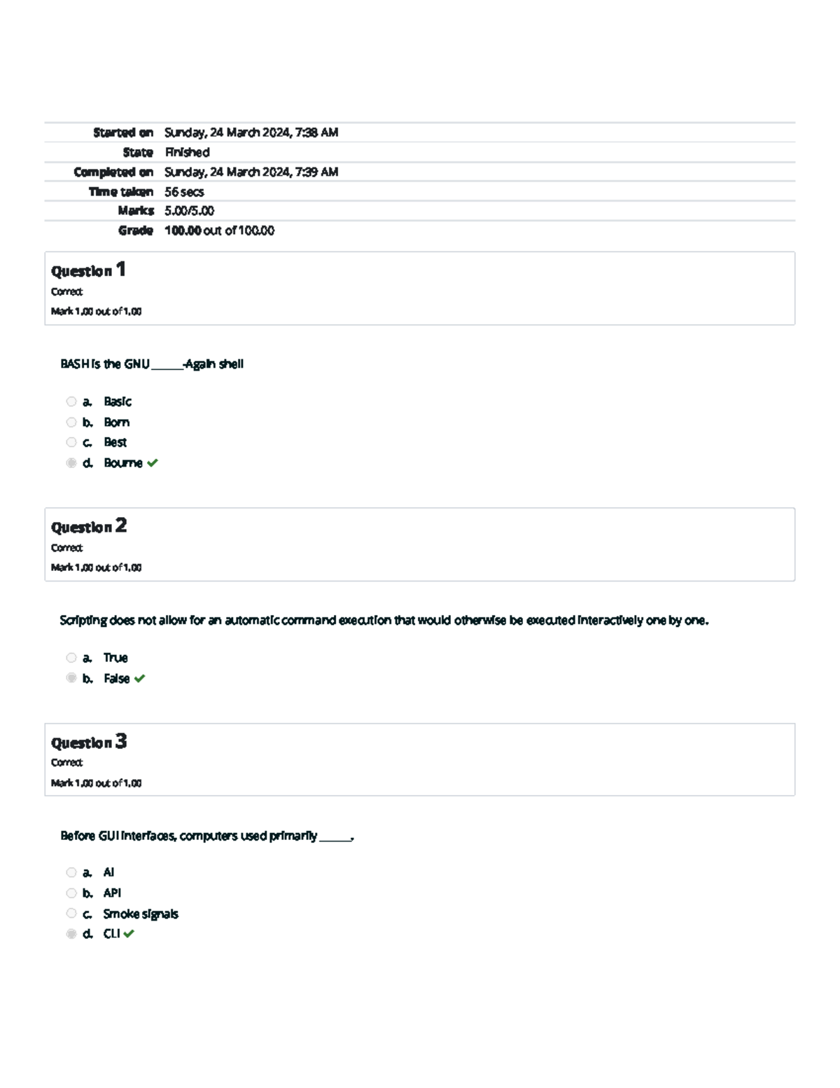 Self-Quiz Unit 8 Attempt review 1 - Started on Sunday, 24 March 2024, 7 ...