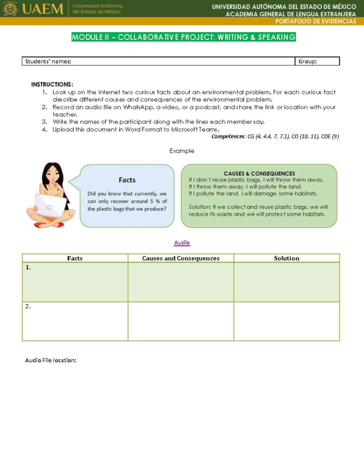 Inglés 4 - Colaborativa 2 - Speaking - MODULE II – COLLABORATIVE ...
