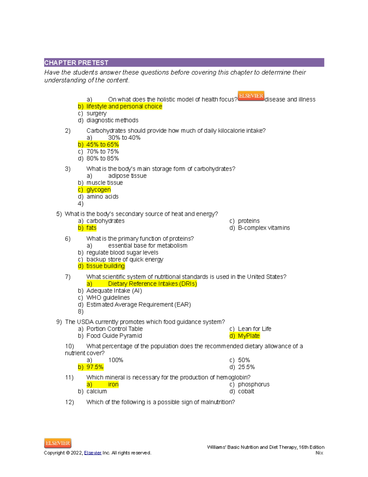 At Level 1 Pretest Answers - l0c5eiz
