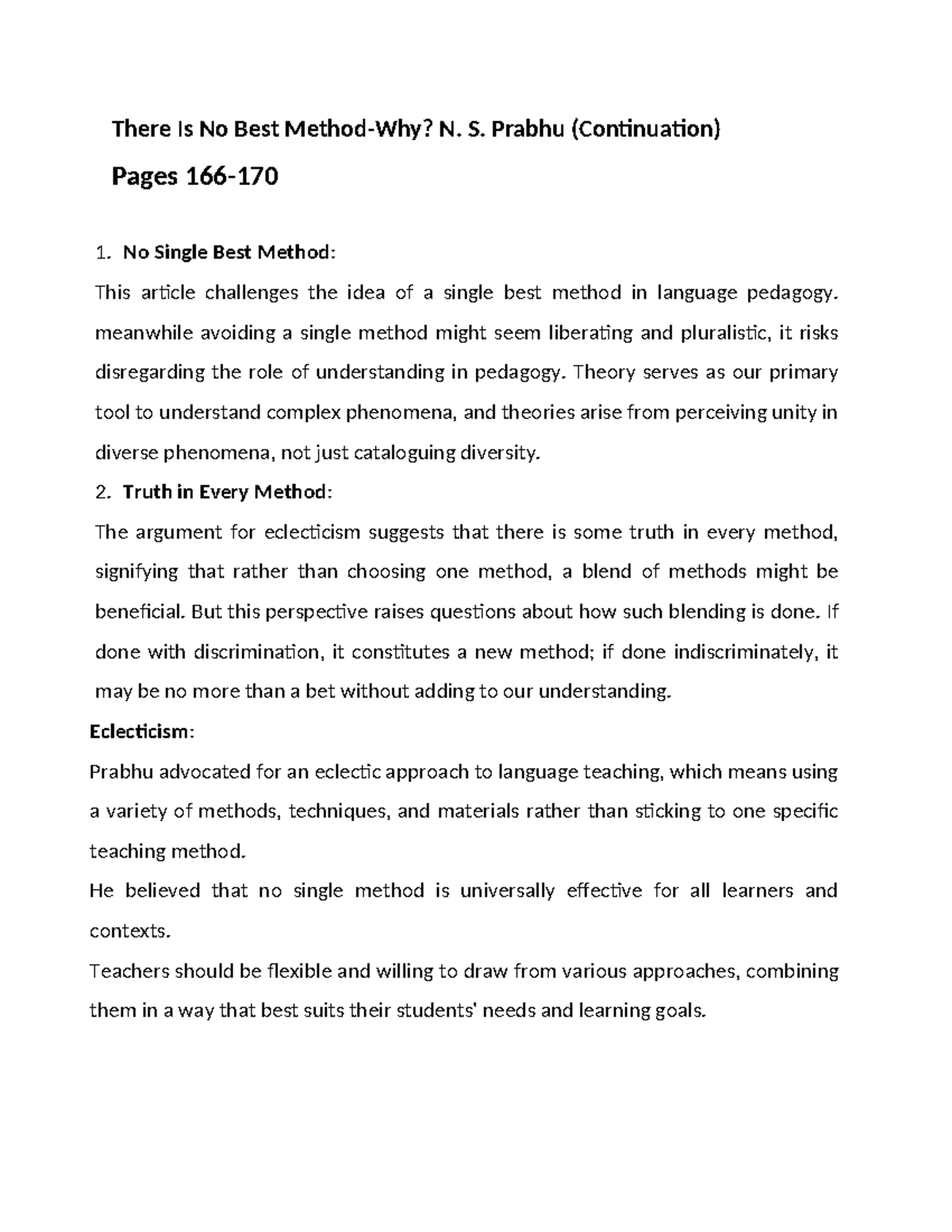 There Is No Best Method Pages 166-170 - There Is No Best Method-Why? N ...