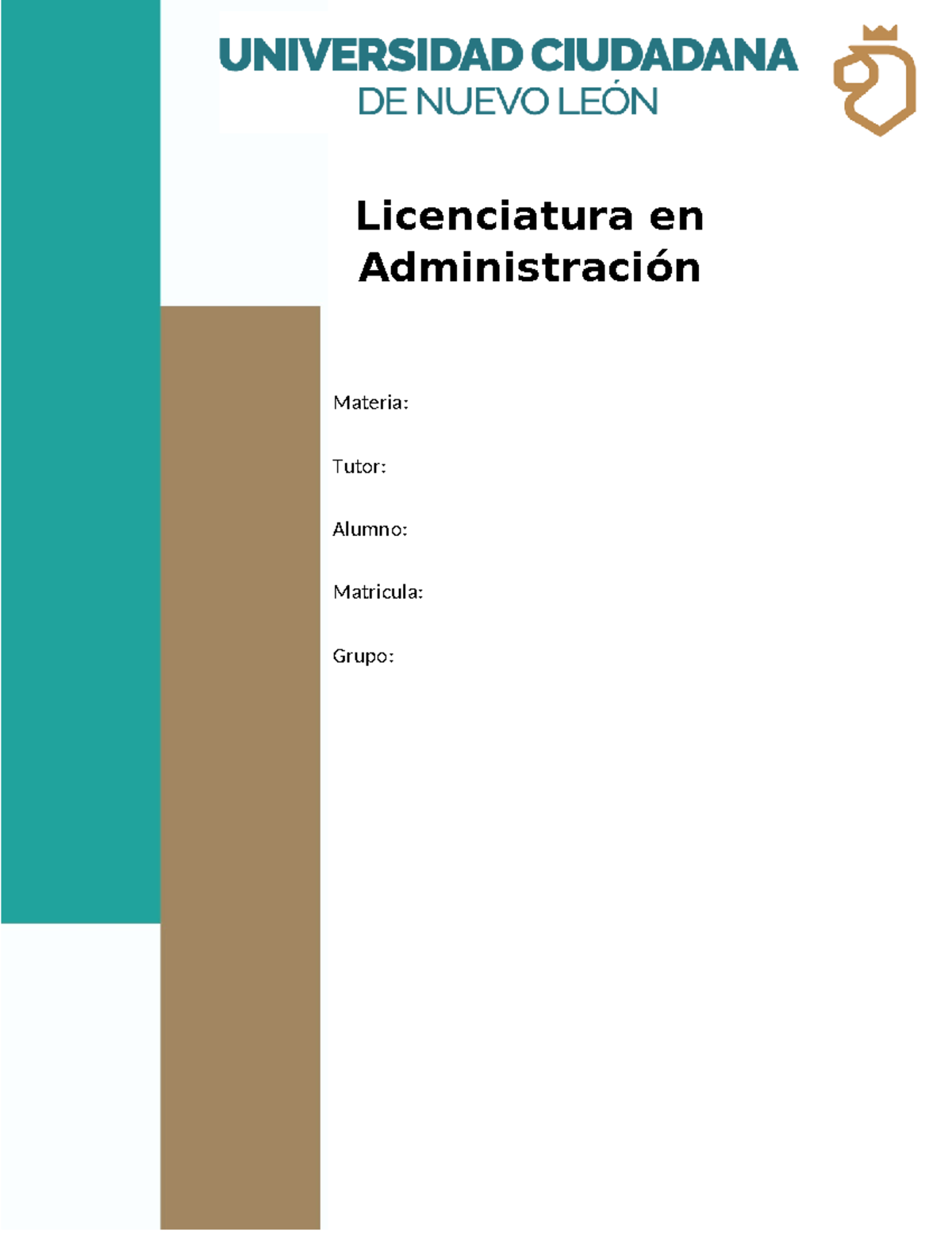 Portada UCNL2024 - Derecho Laboral - Materia: Tutor: Alumno: Matricula ...