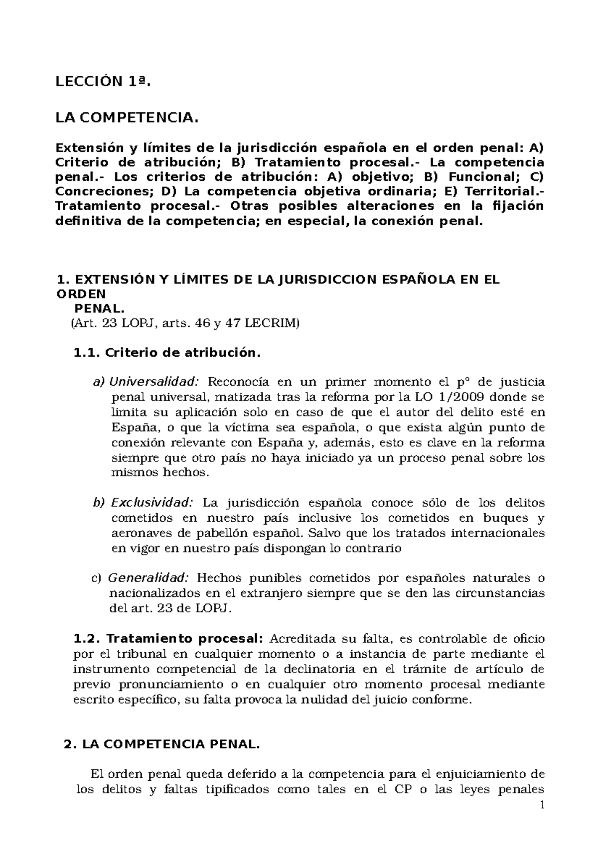 Lección 1 - La Competencia - LECCIÓN 1ª. LA COMPETENCIA. Extensión Y ...