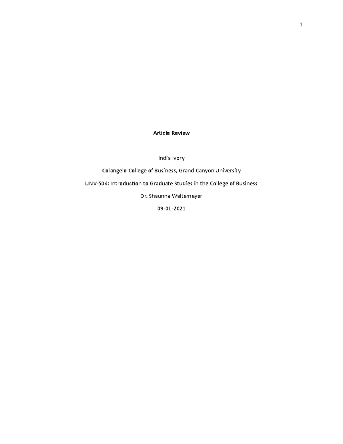 Article Review To complete this assignment, use "You Can Lead a Horse