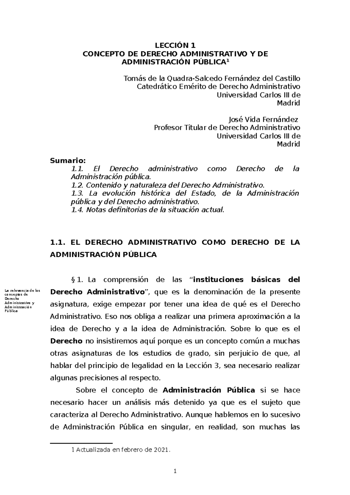 Leccion 1 Instituciones Básicas De Derecho Administrativo - LECCIÓN 1 ...