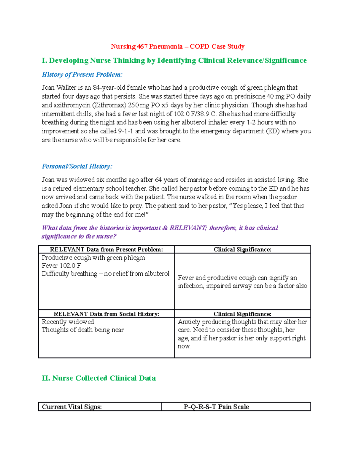 respiratory case study for nursing students