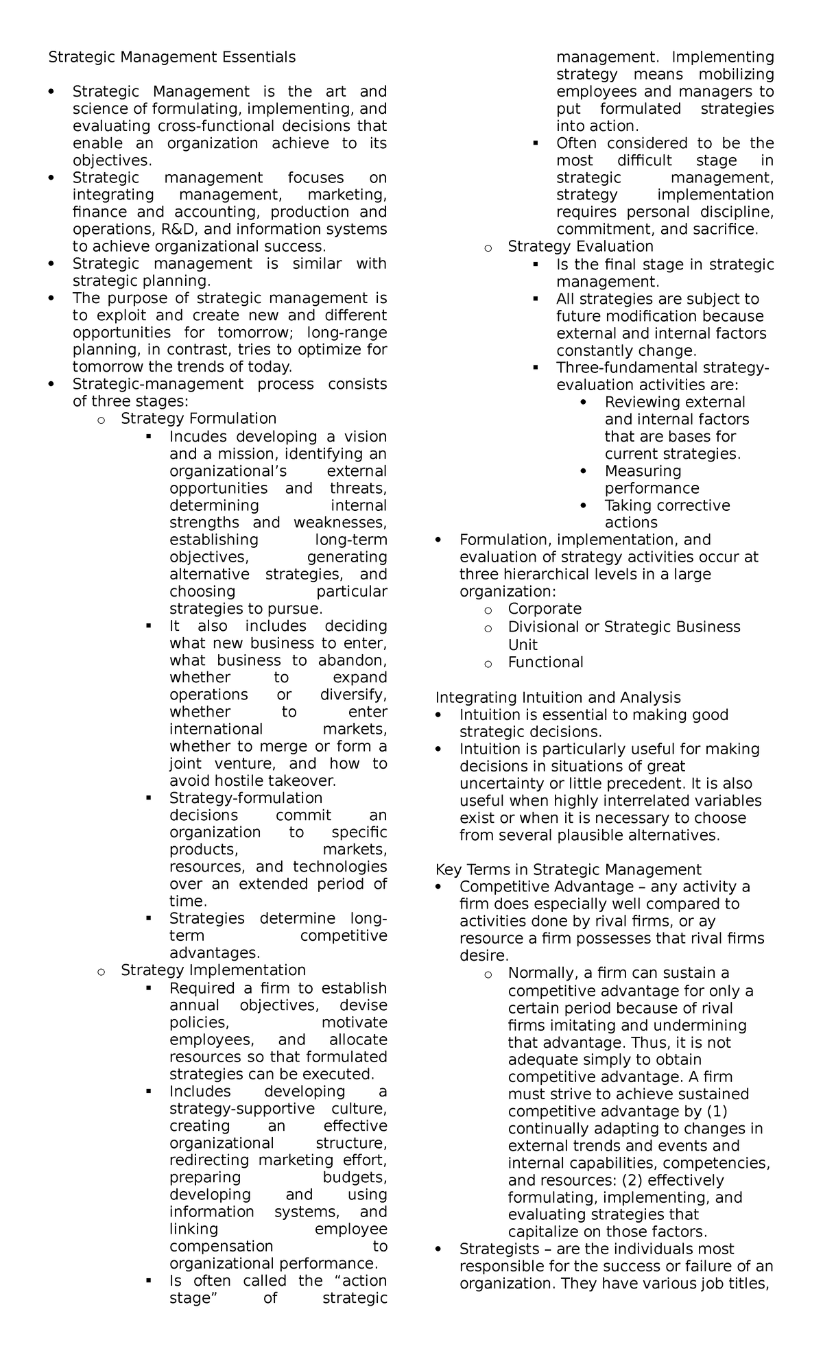 Chapter 1 - Strategic Management - Strategic Management Essentials ...